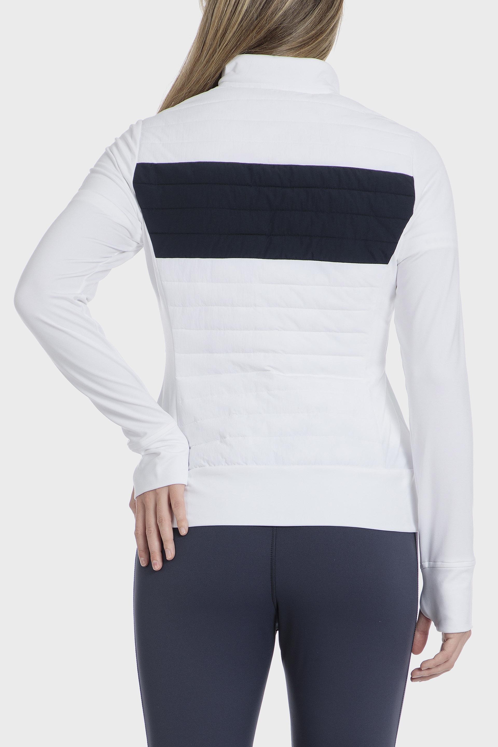 White Chevron Quilted Sweatshirt, , large image number 2
