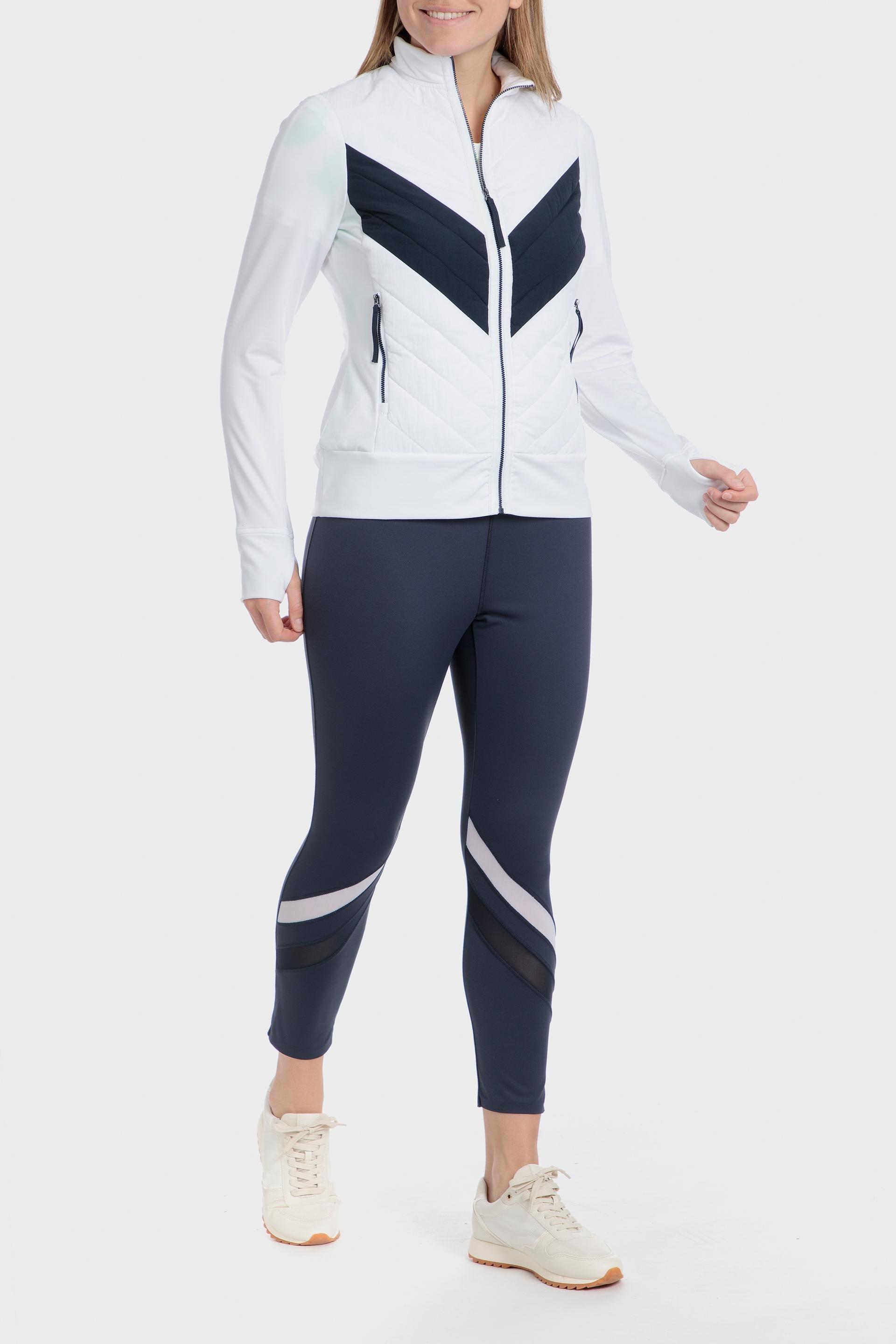 White Chevron Quilted Sweatshirt, , large image number 3