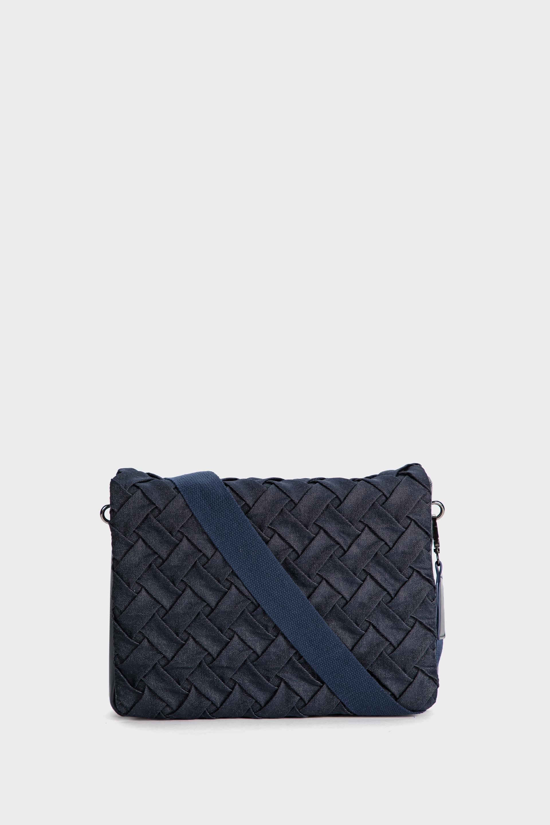 Navy Woven Handmade Cross Bag, Blue Navy, large image number 0