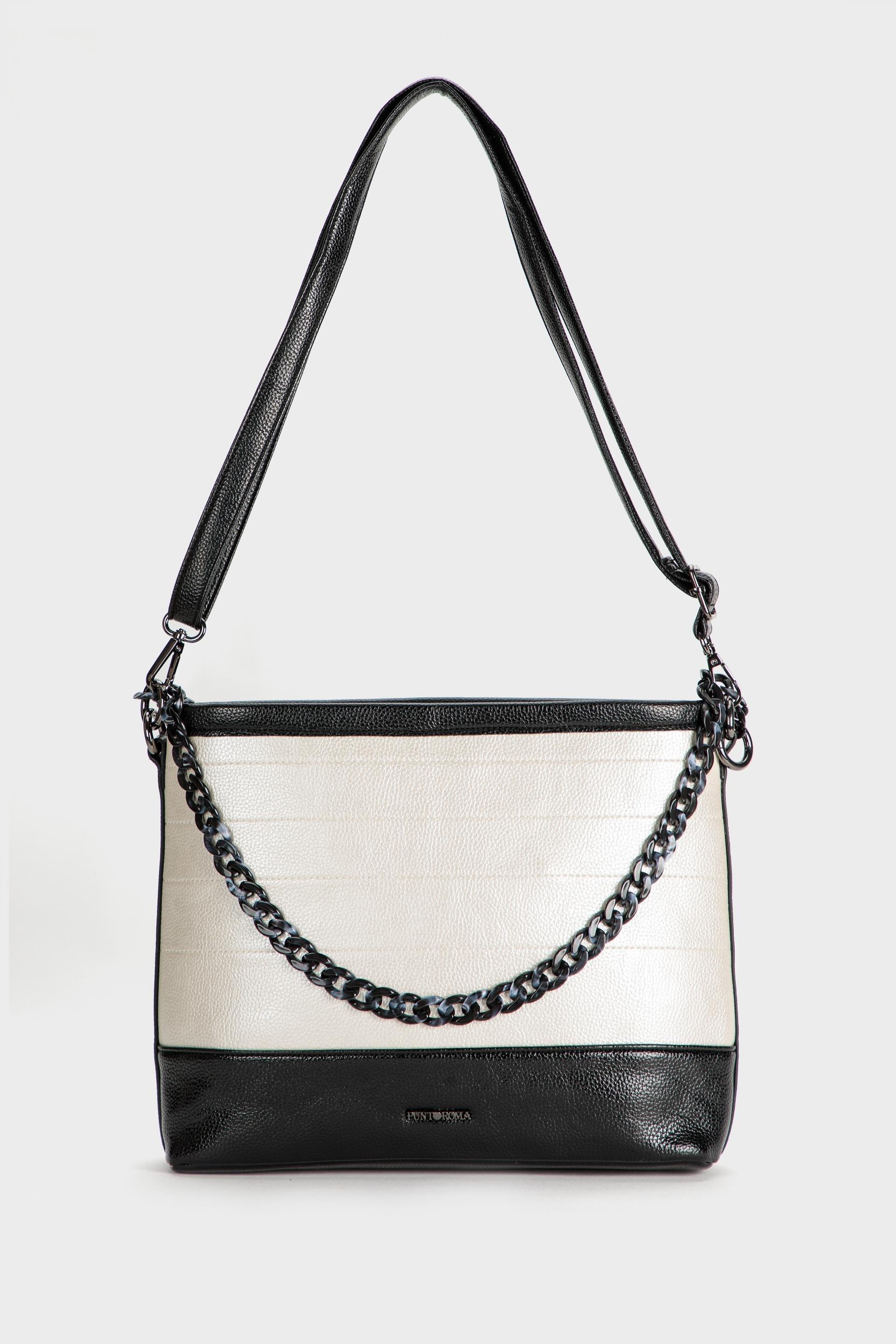 Black Chain Detail Bag, White Off White, large image number 1