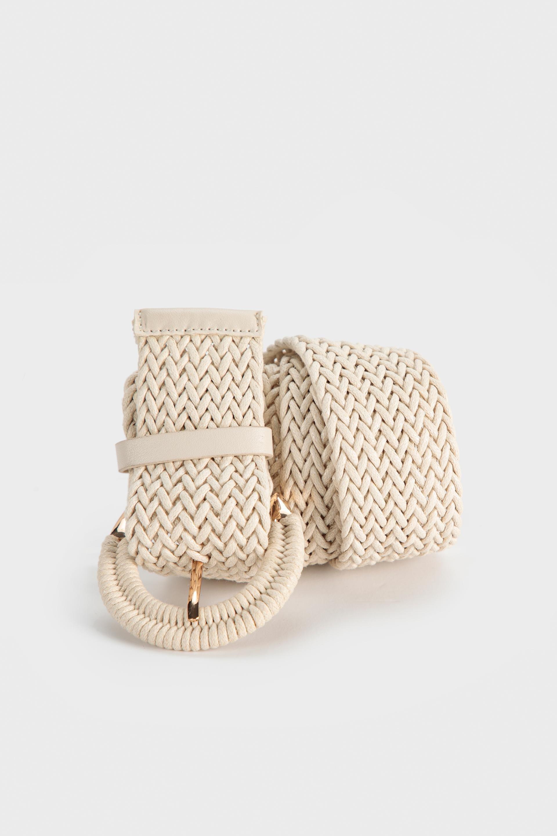 Beige Braided Belt, , medium