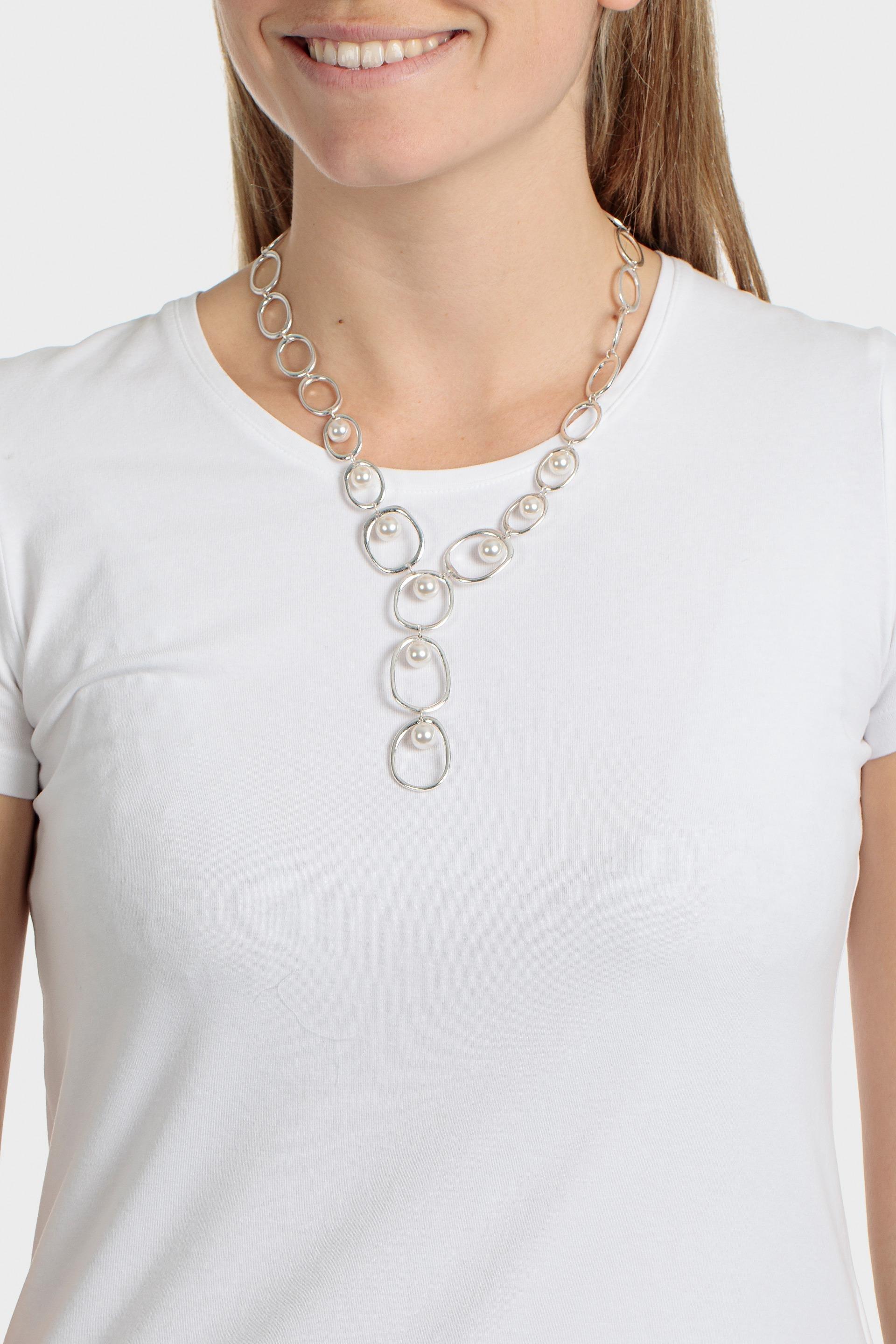 Silver Long Chain Necklace, Metal Silver, large image number 0