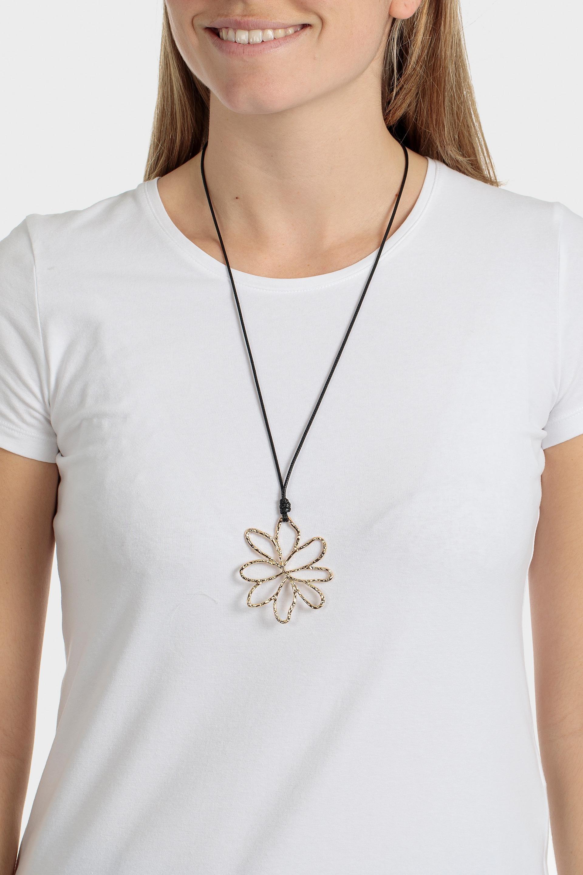 Gold Long Necklace, Metal Golden, large image number 0