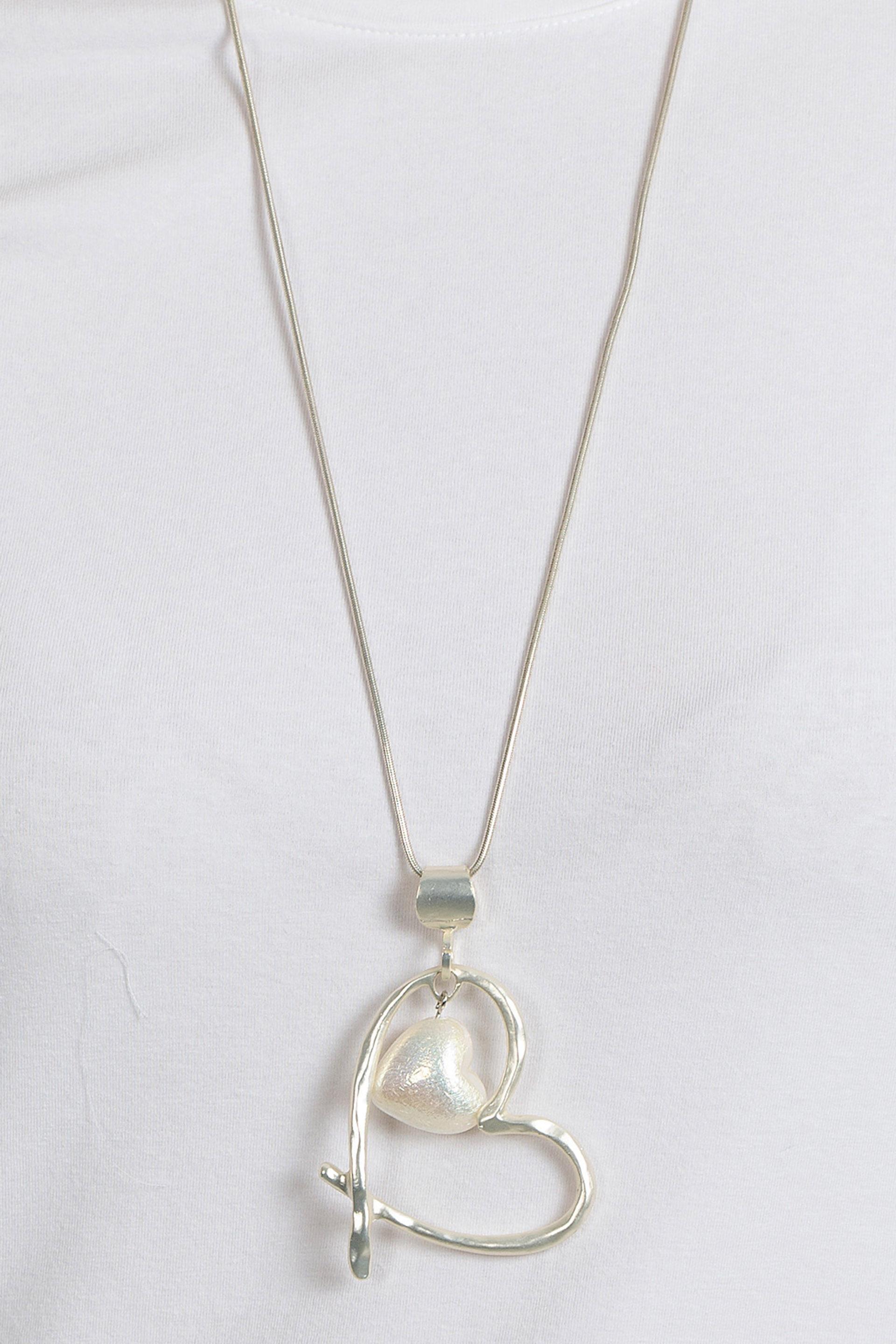 Silver Heart Shape Necklace, , medium