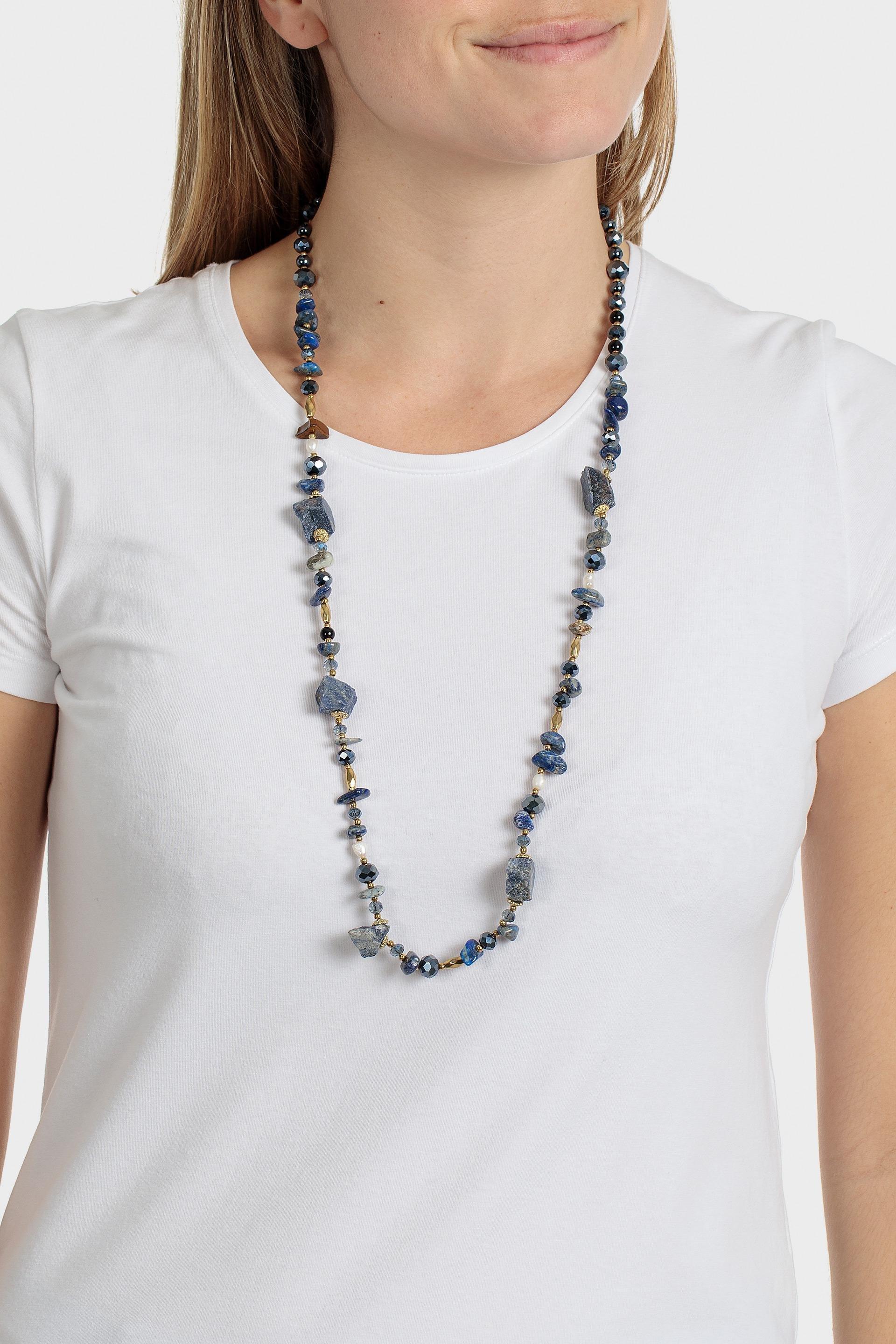 قلادة طويلة، ألوان متعددة, Blue, large image number 0
