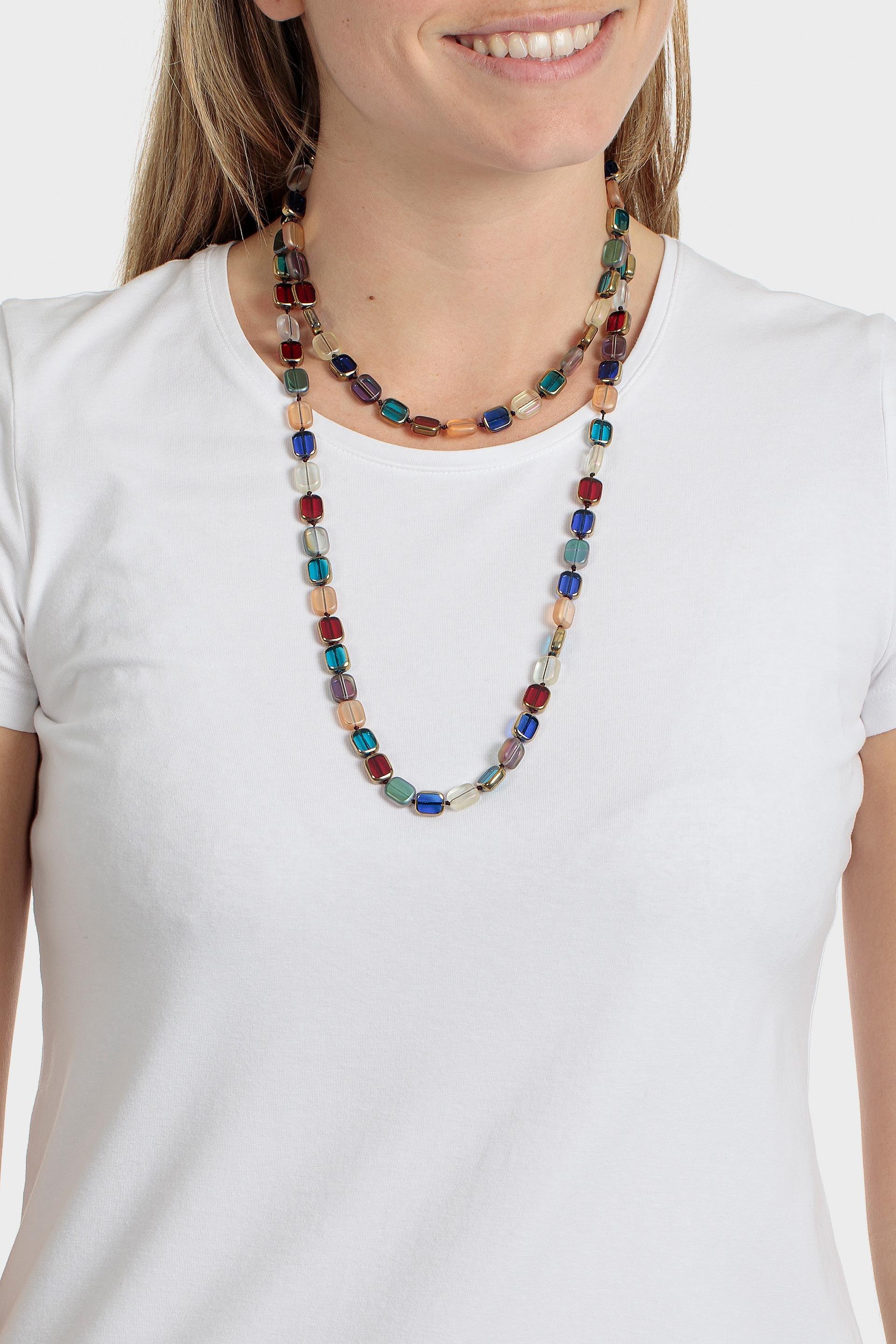 Multicolour Multicoloured Necklace, Metal Golden, large image number 1