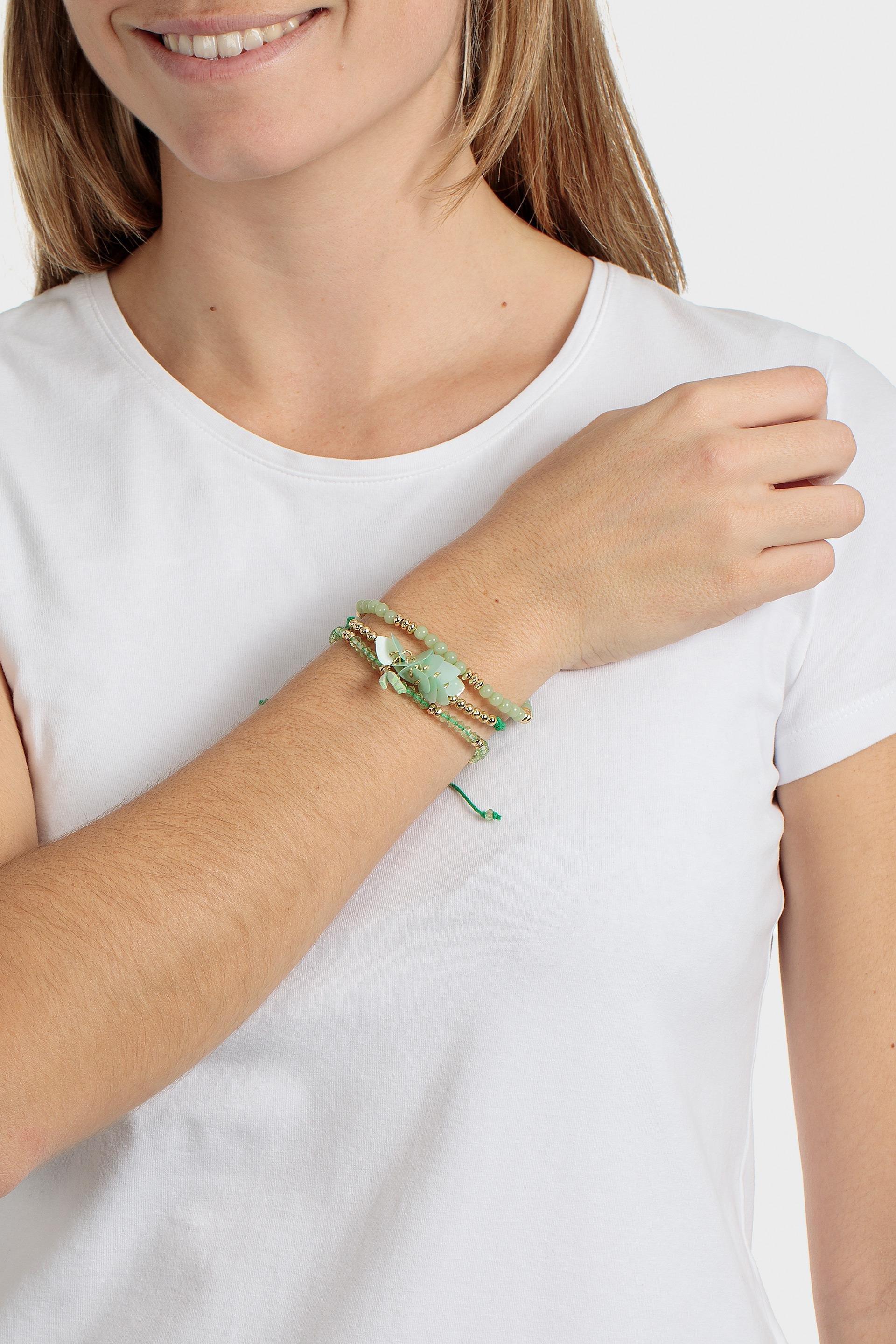 Green Stone Beads Bracelet, , medium