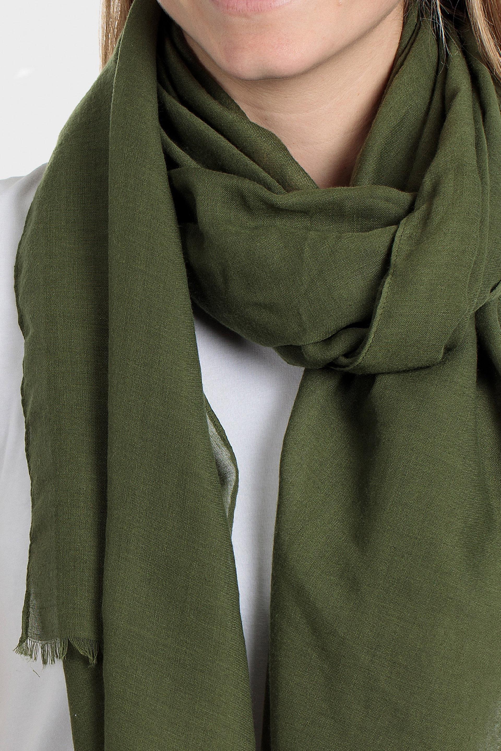 وشاح مستطيل سادة، أخضر, Green Khaki, large image number 0