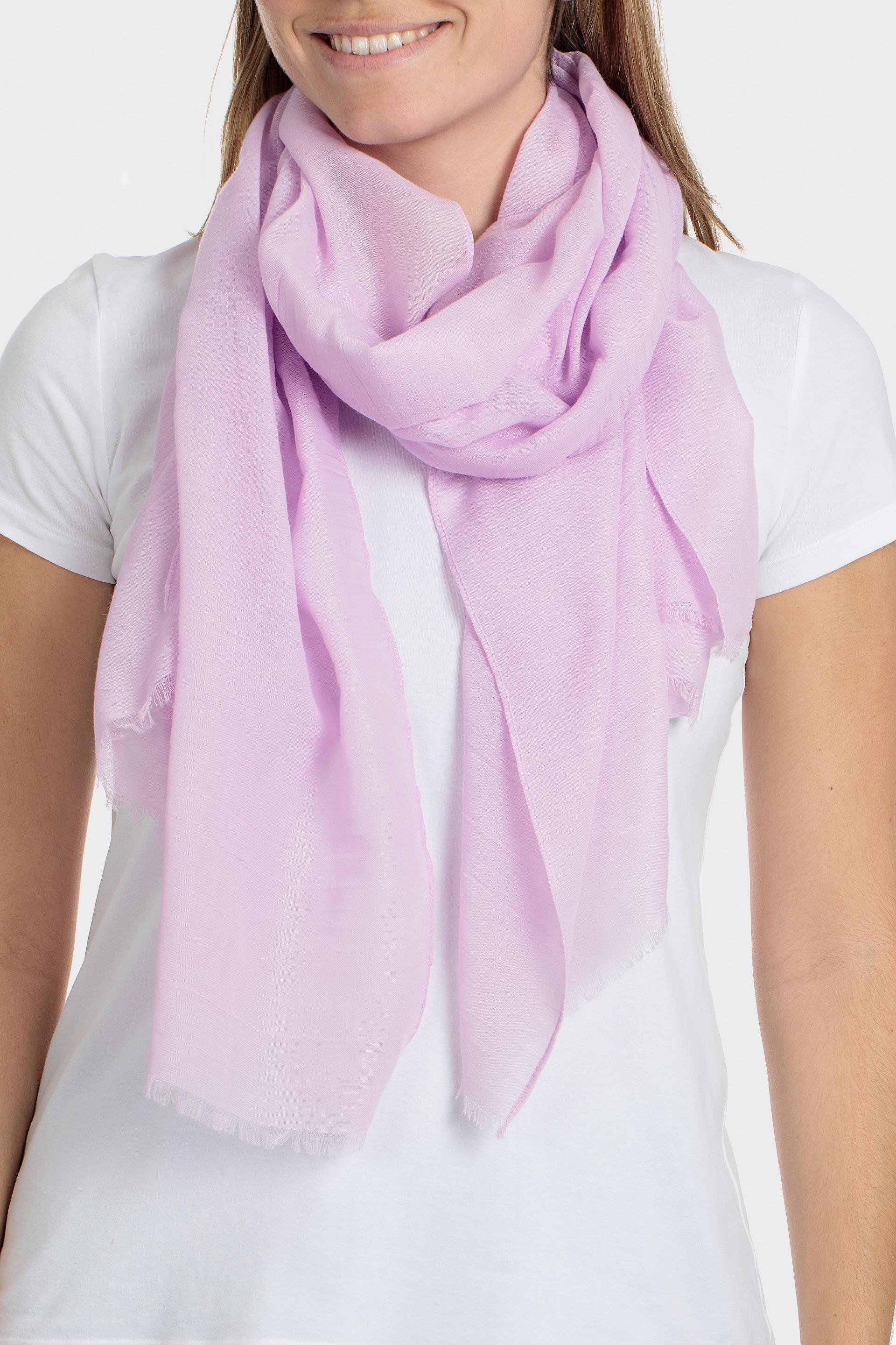 Pink Solid Rectangle Scarf, Lillac Mauve, large image number 0