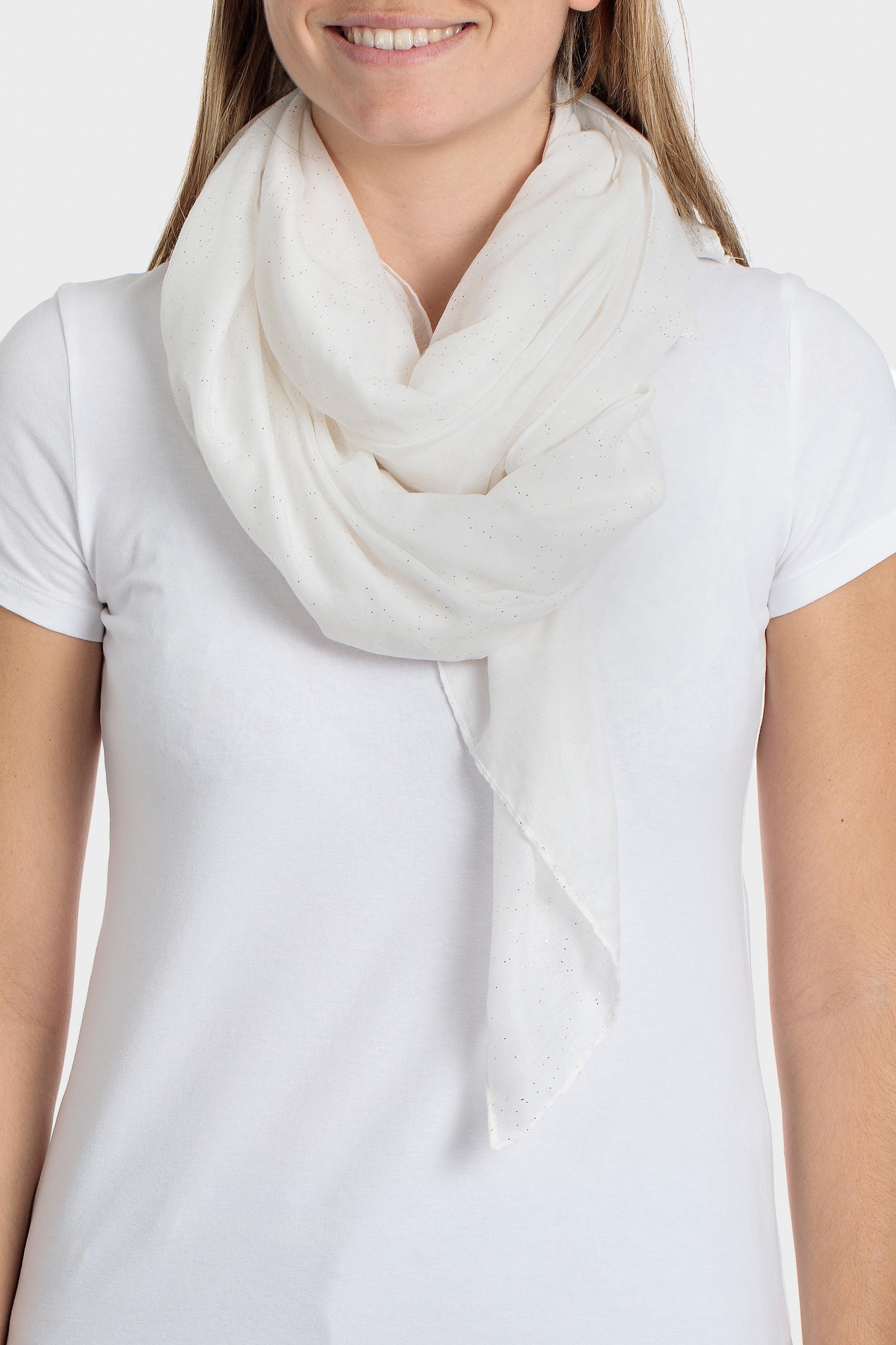 White Solid Rectangle Scarf, , medium