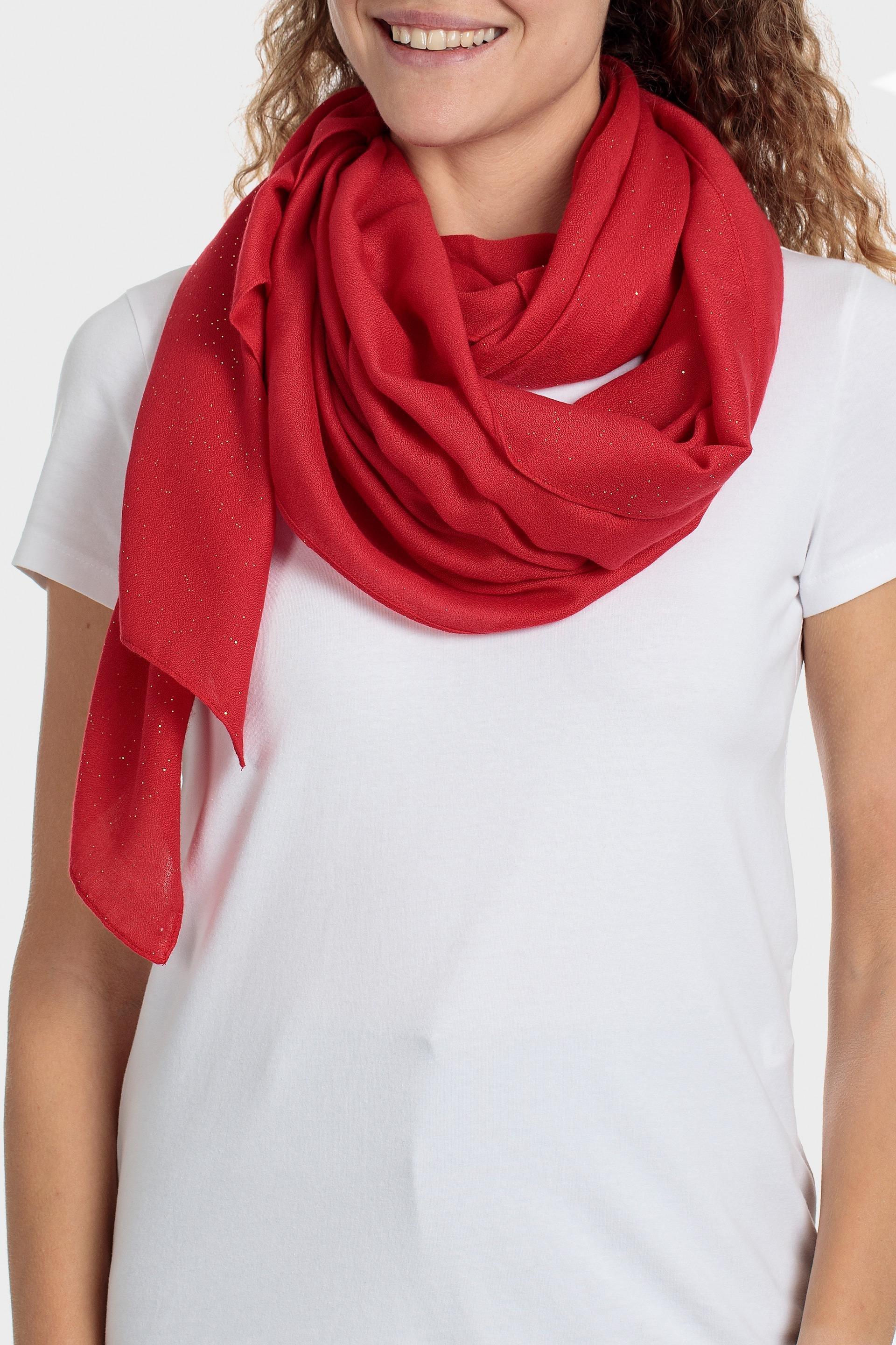 Red Solid Rectangle Scarf, Red, large image number 0