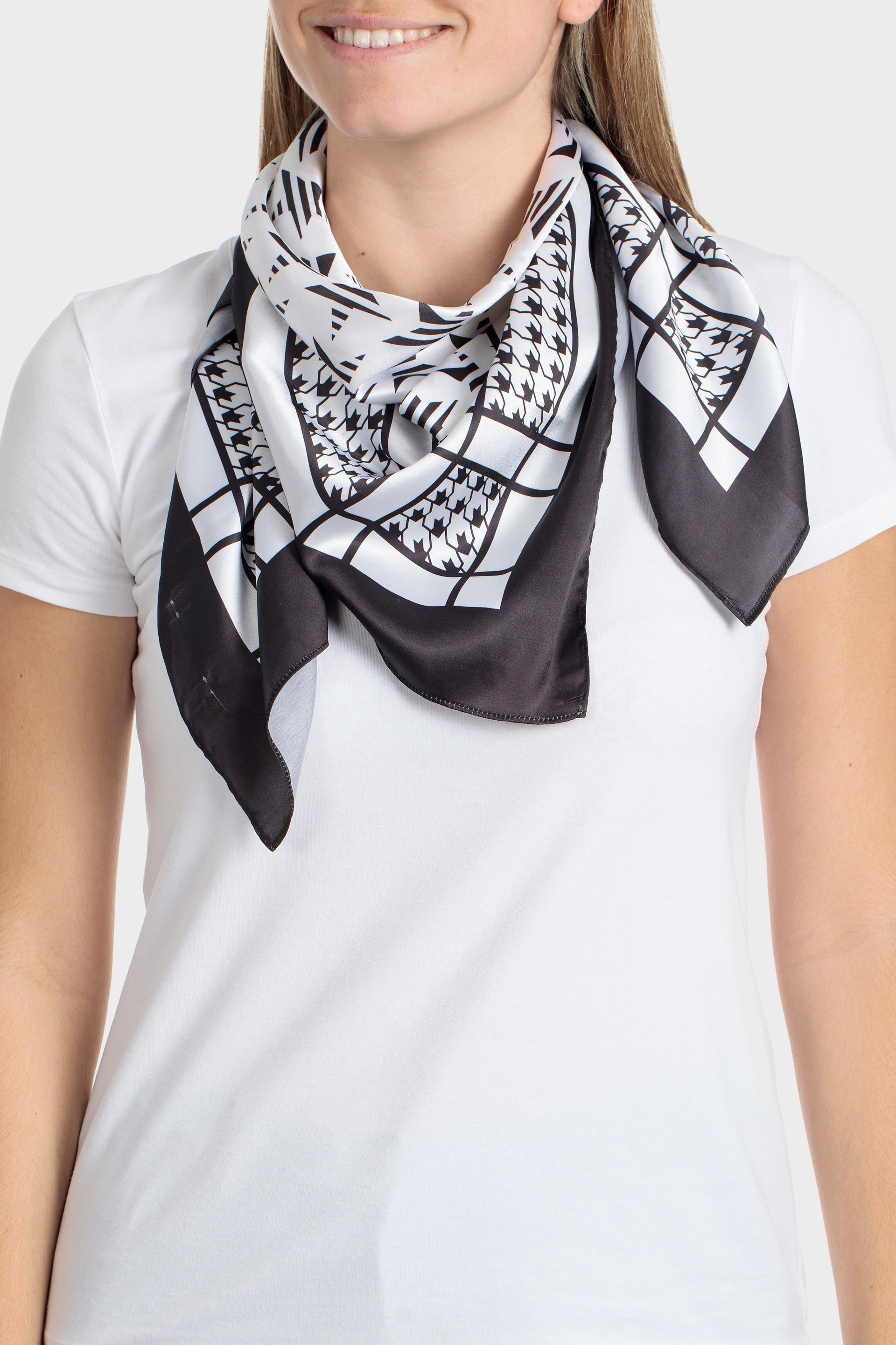 وشاح بطبعة، ألوان متعددة, White Off White, medium