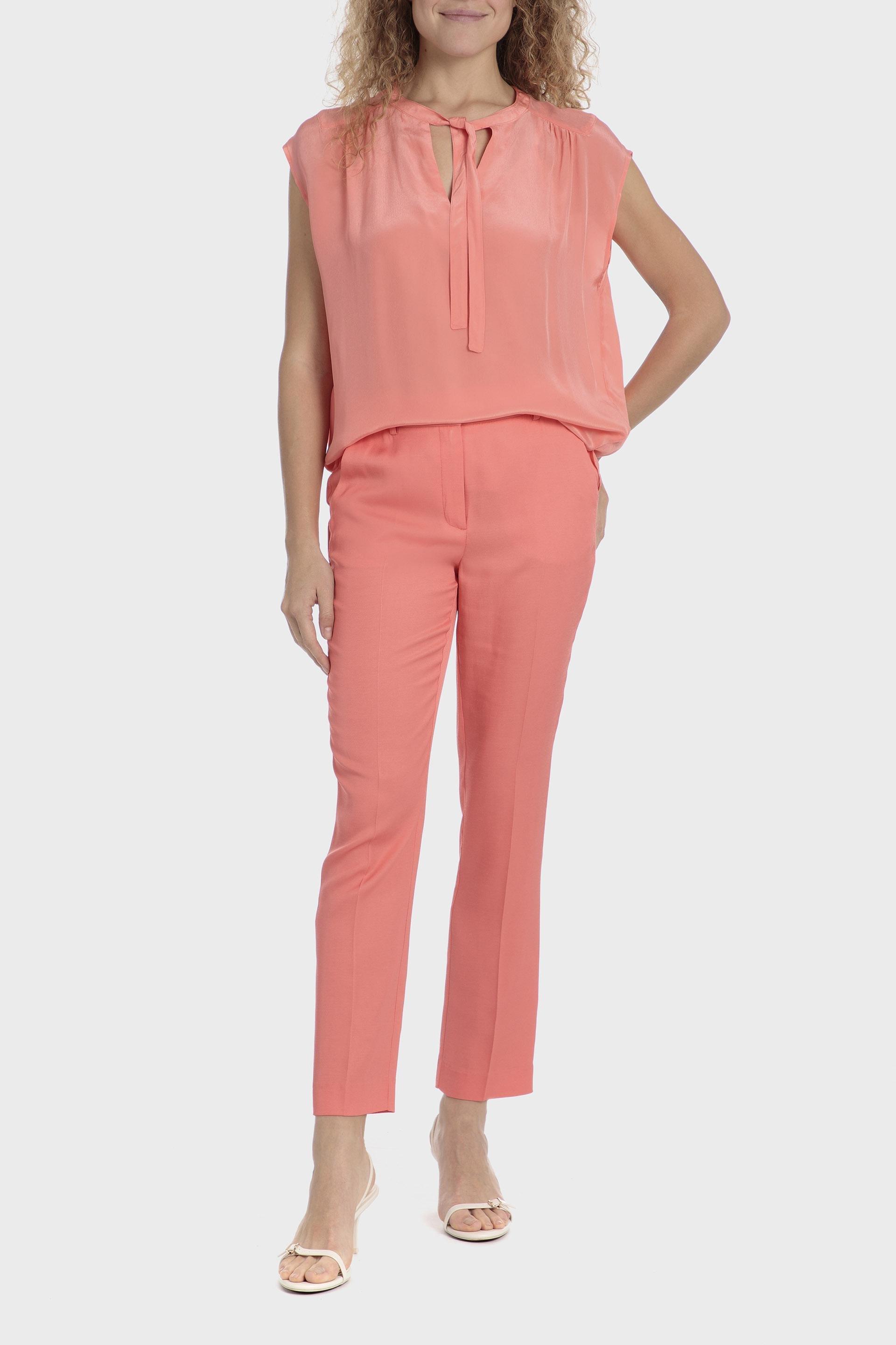 بلوزة بفتحة رقبة برباط، وردي, 3701_181, large image number 3