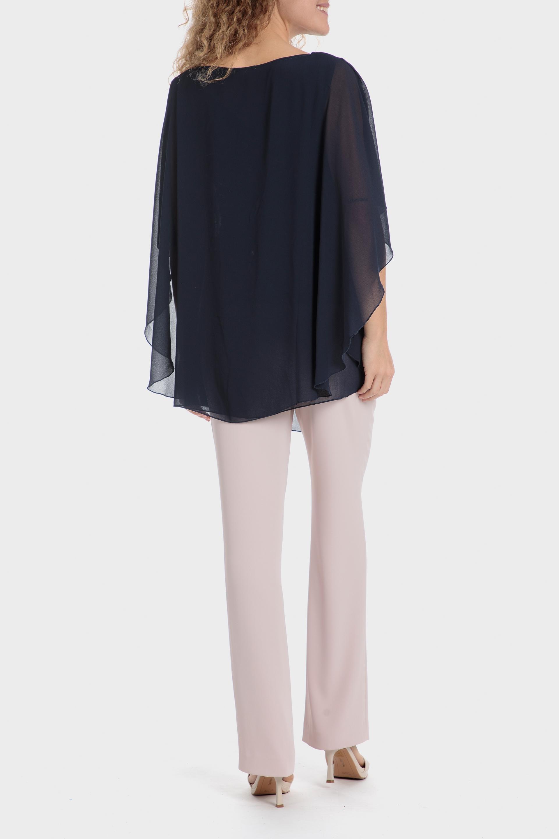 Navy Flowy Blouse, , large image number 3