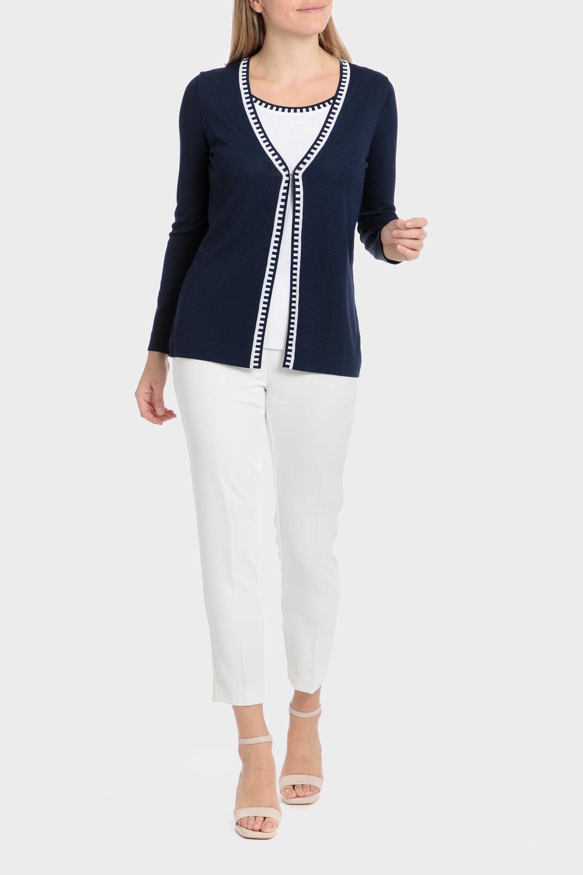 Navy Faux Twinset, Blue Navy, large image number 2