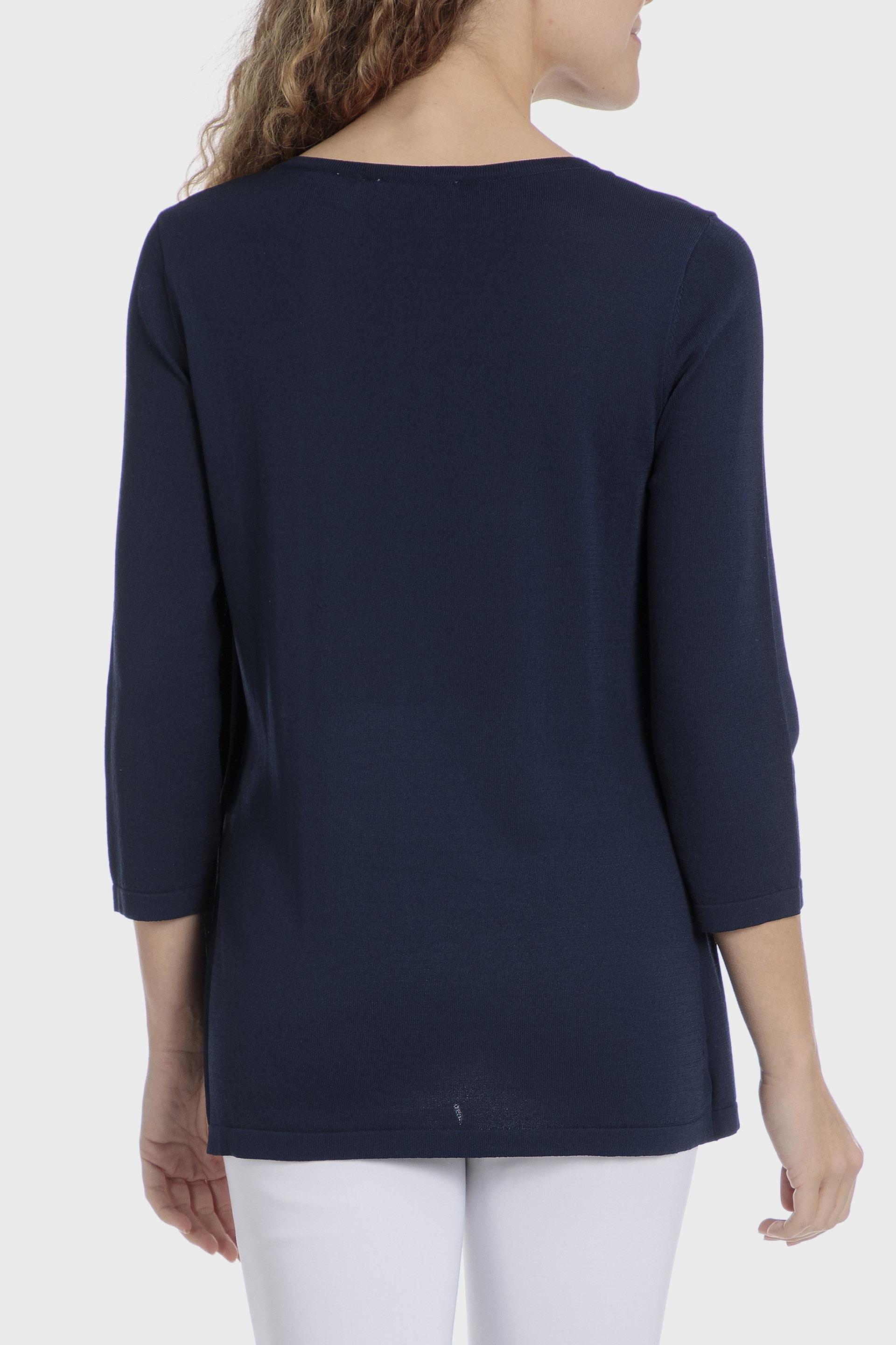 Navy Striped Faux Twinset, 3701_104, large image number 2