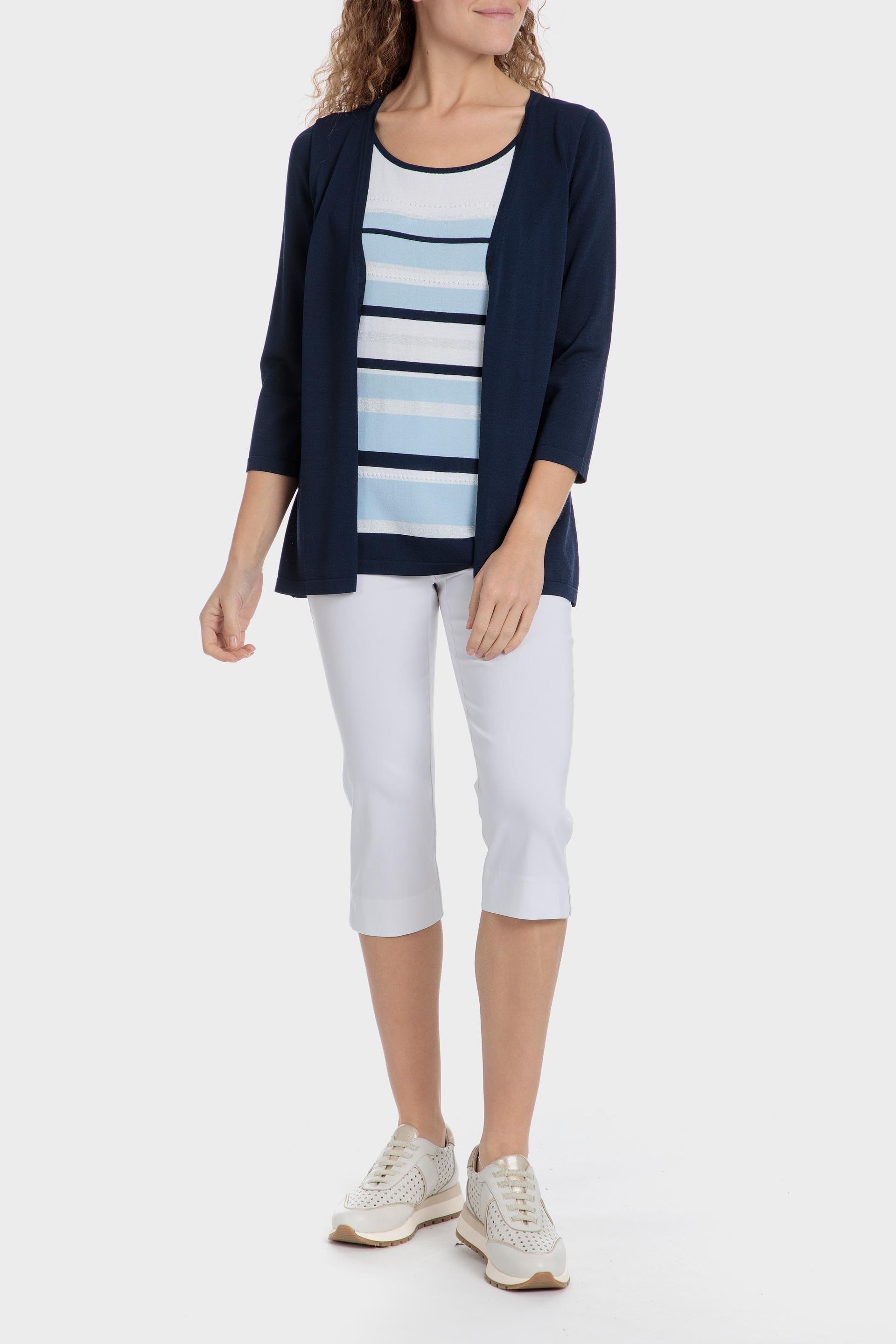 Navy Striped Faux Twinset, 3701_104, large image number 5