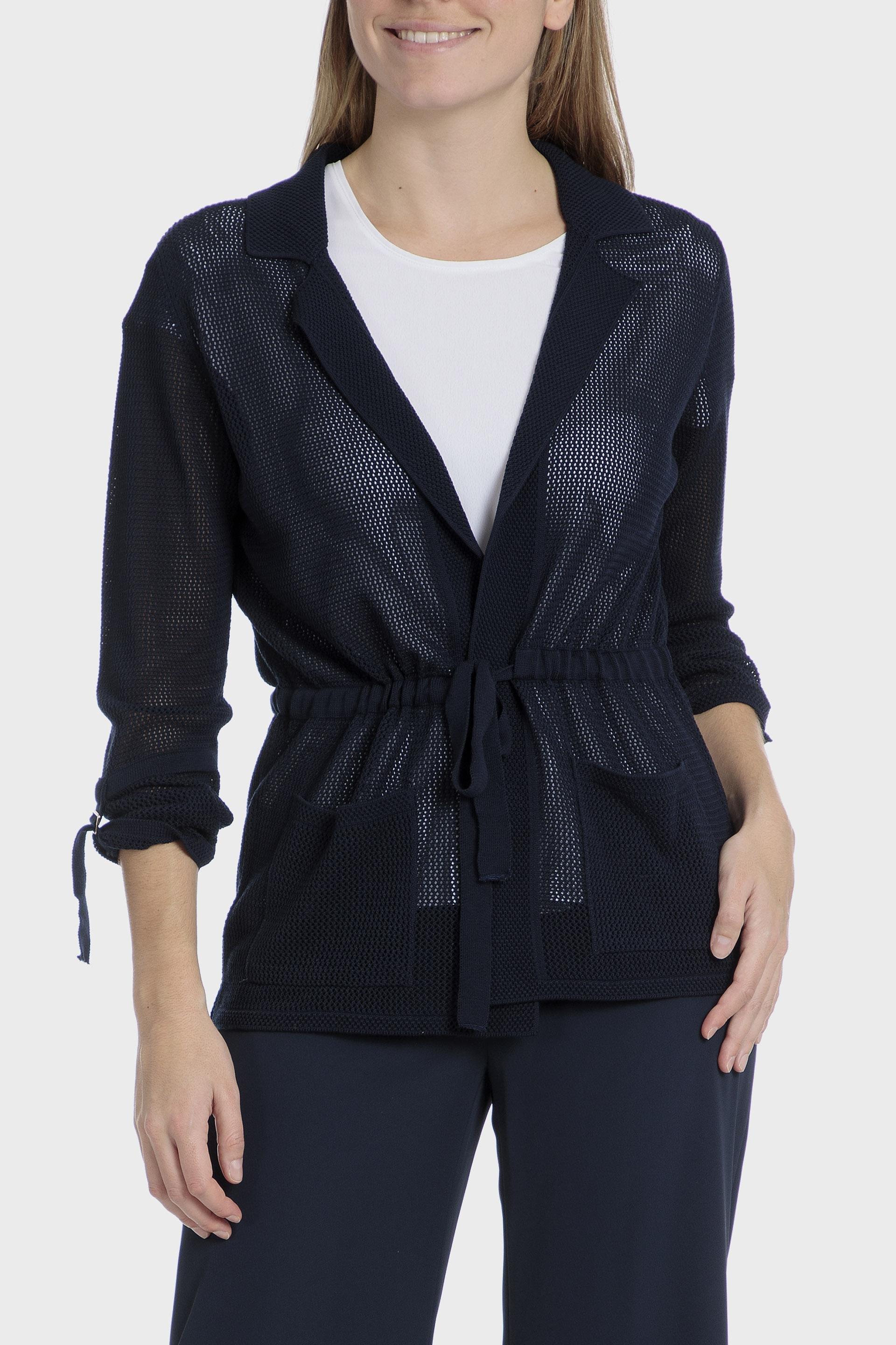 Navy Textured Casual Jacket, , large image number 0