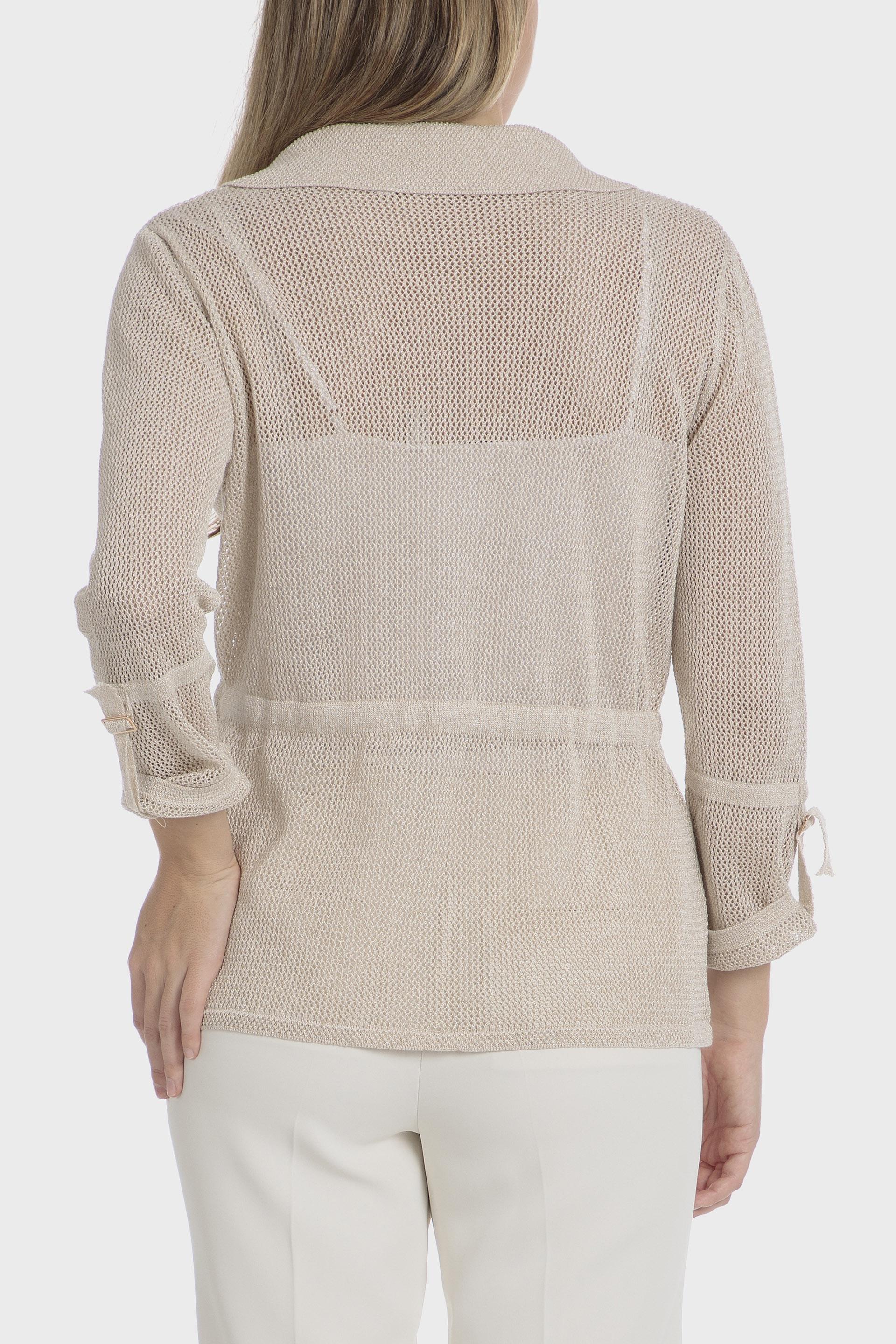 جاكيت بتصميم مفرغ، بيج, Beige, medium