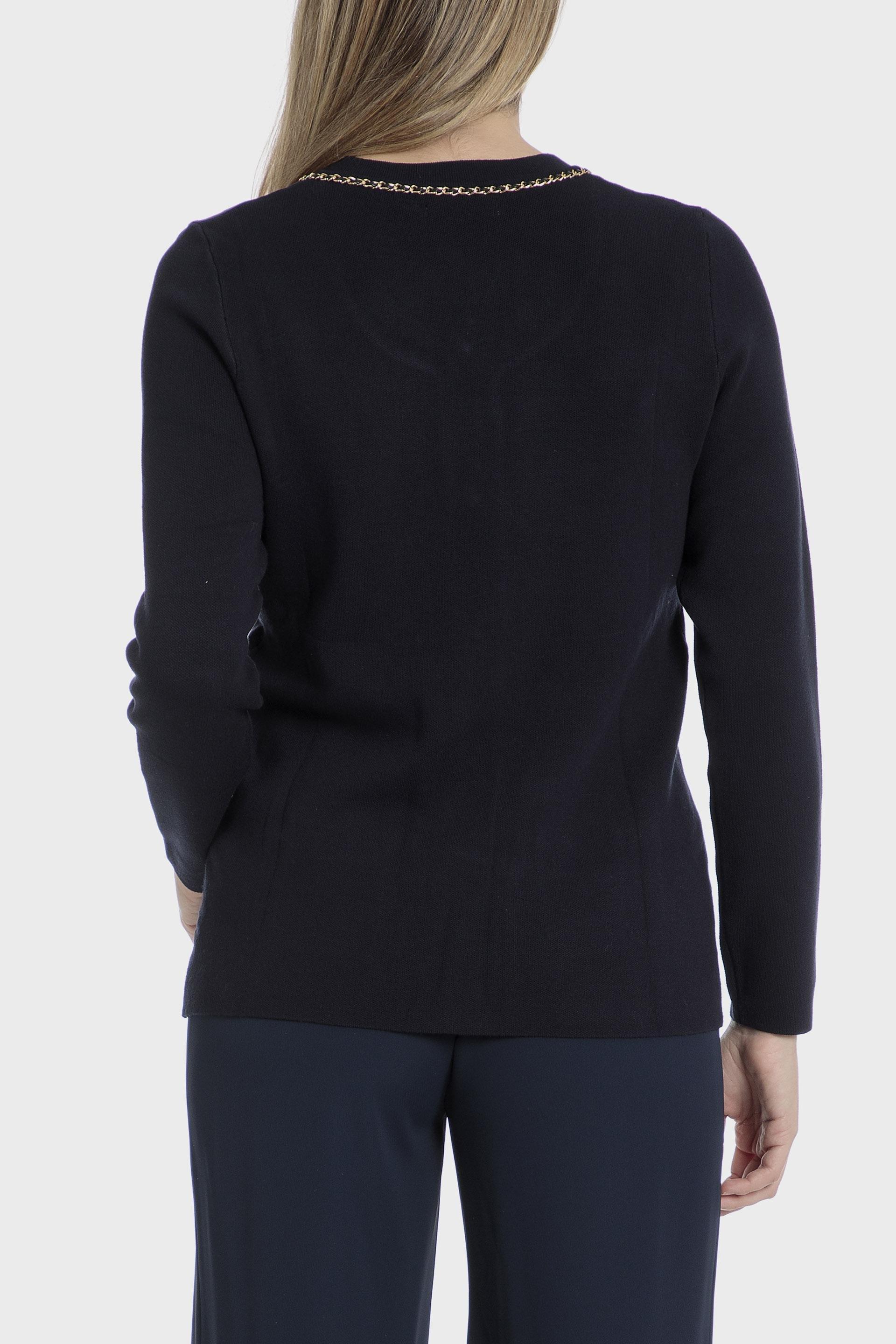 Navy Chain Detail Cardigan, Blue Navy, large image number 1