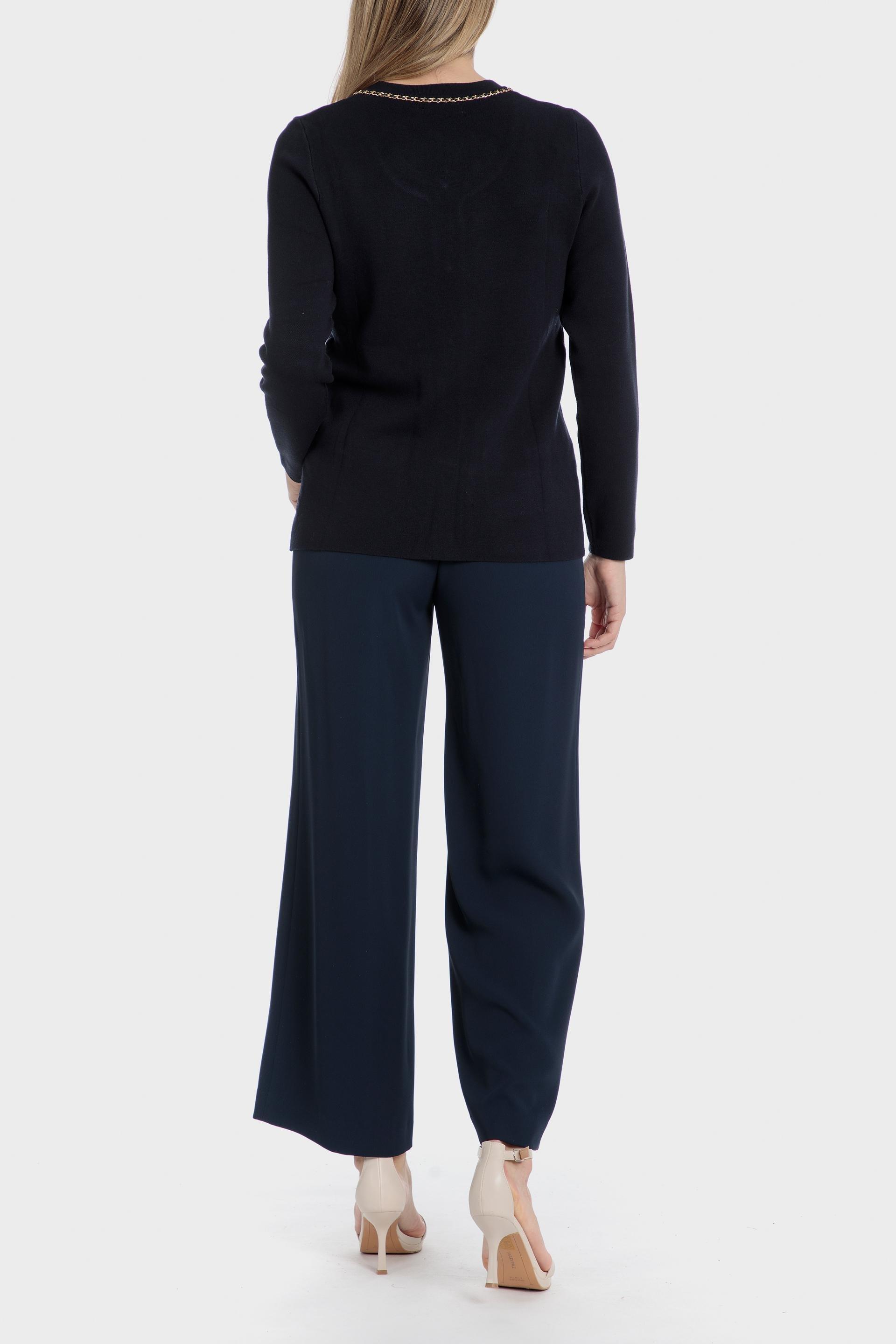 Navy Chain Detail Cardigan, Blue Navy, large image number 3