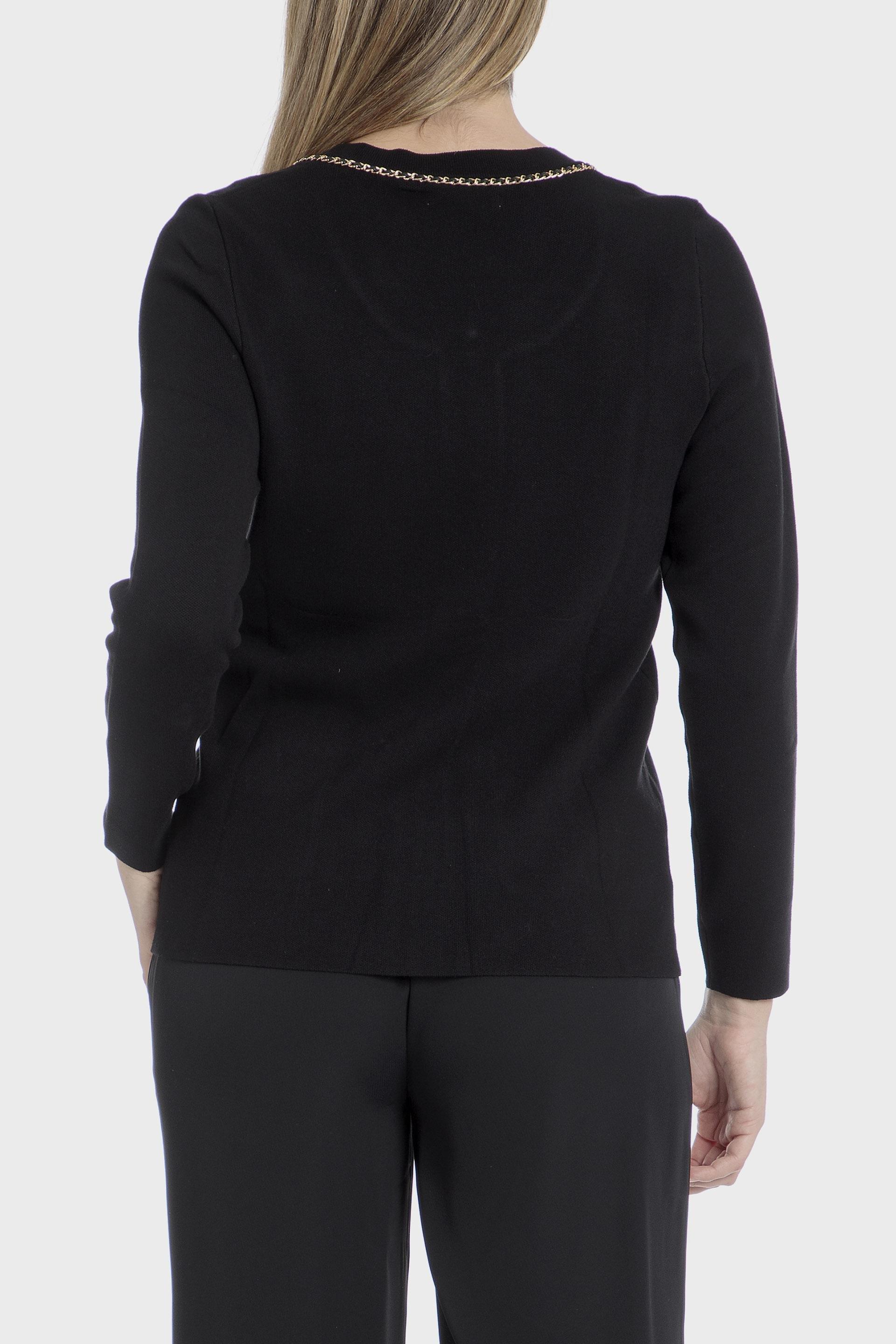 Black Knitted Chain Cardigan, , large image number 1