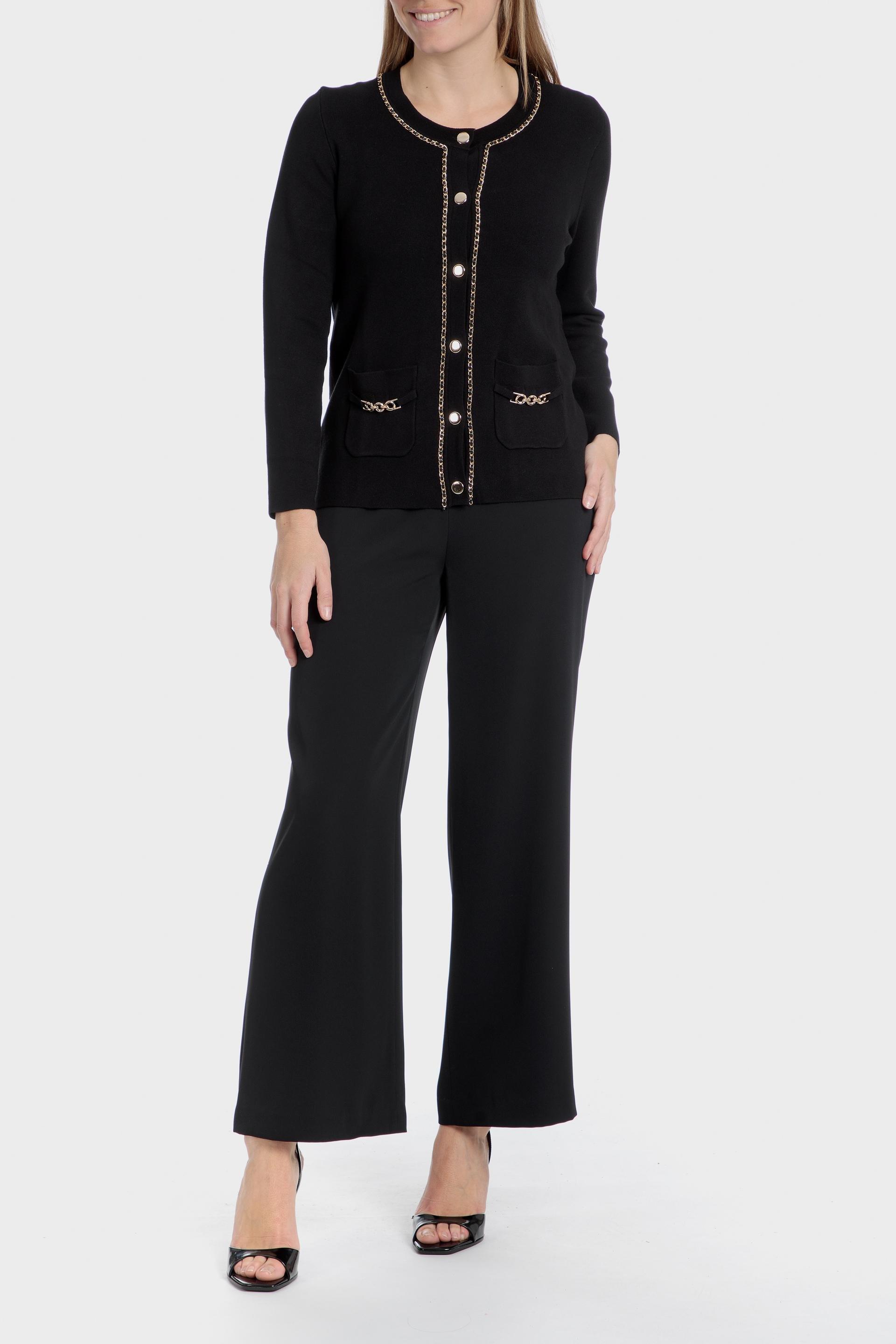 Black Knitted Chain Cardigan, , large image number 2