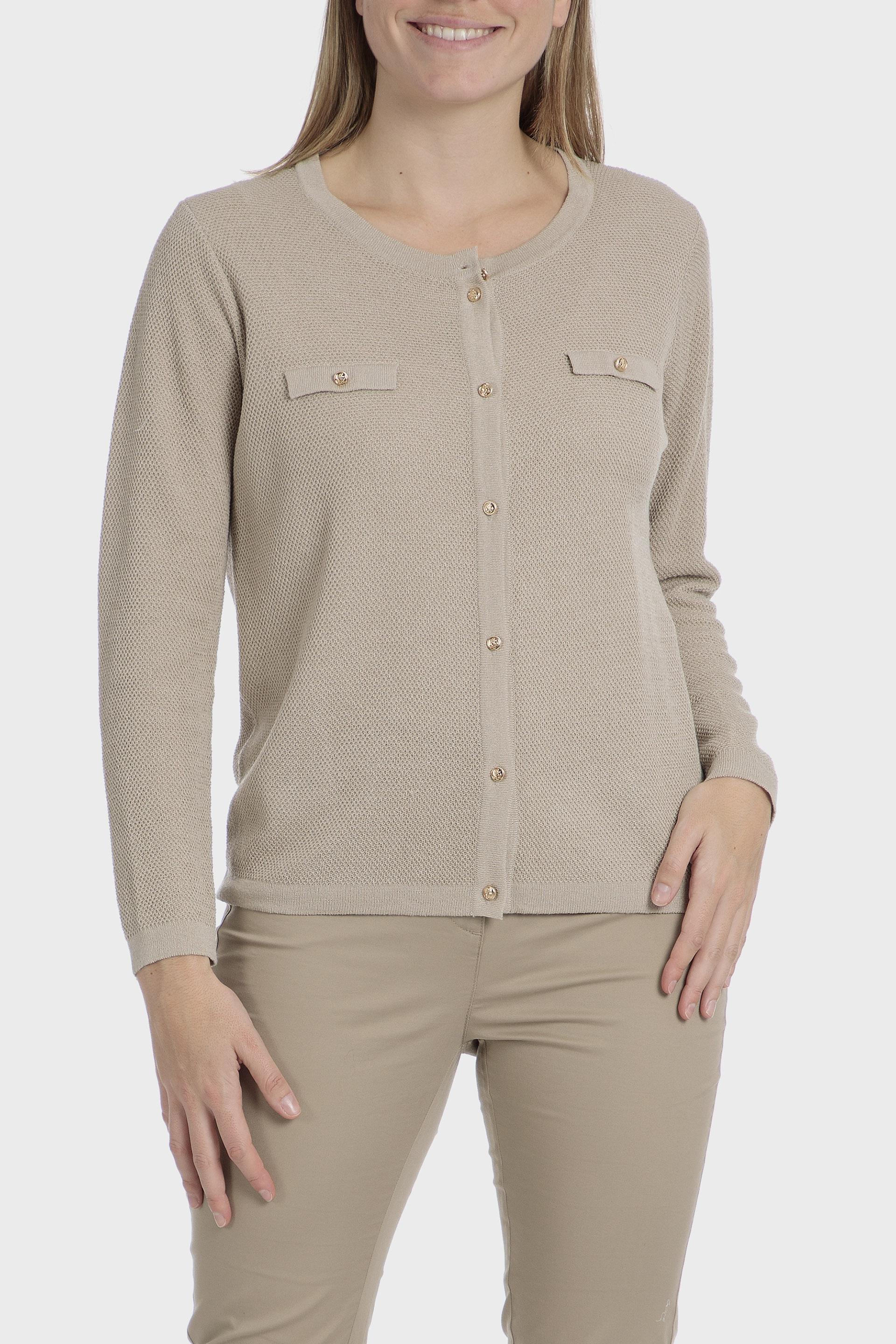 Beige Metallic Thread Jacket, , medium