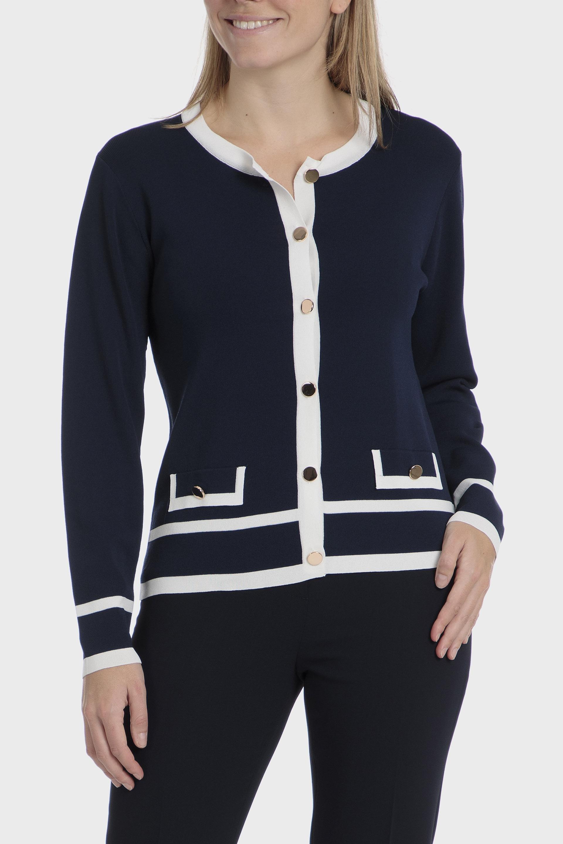 Navy Plain Casual Jacket, , medium