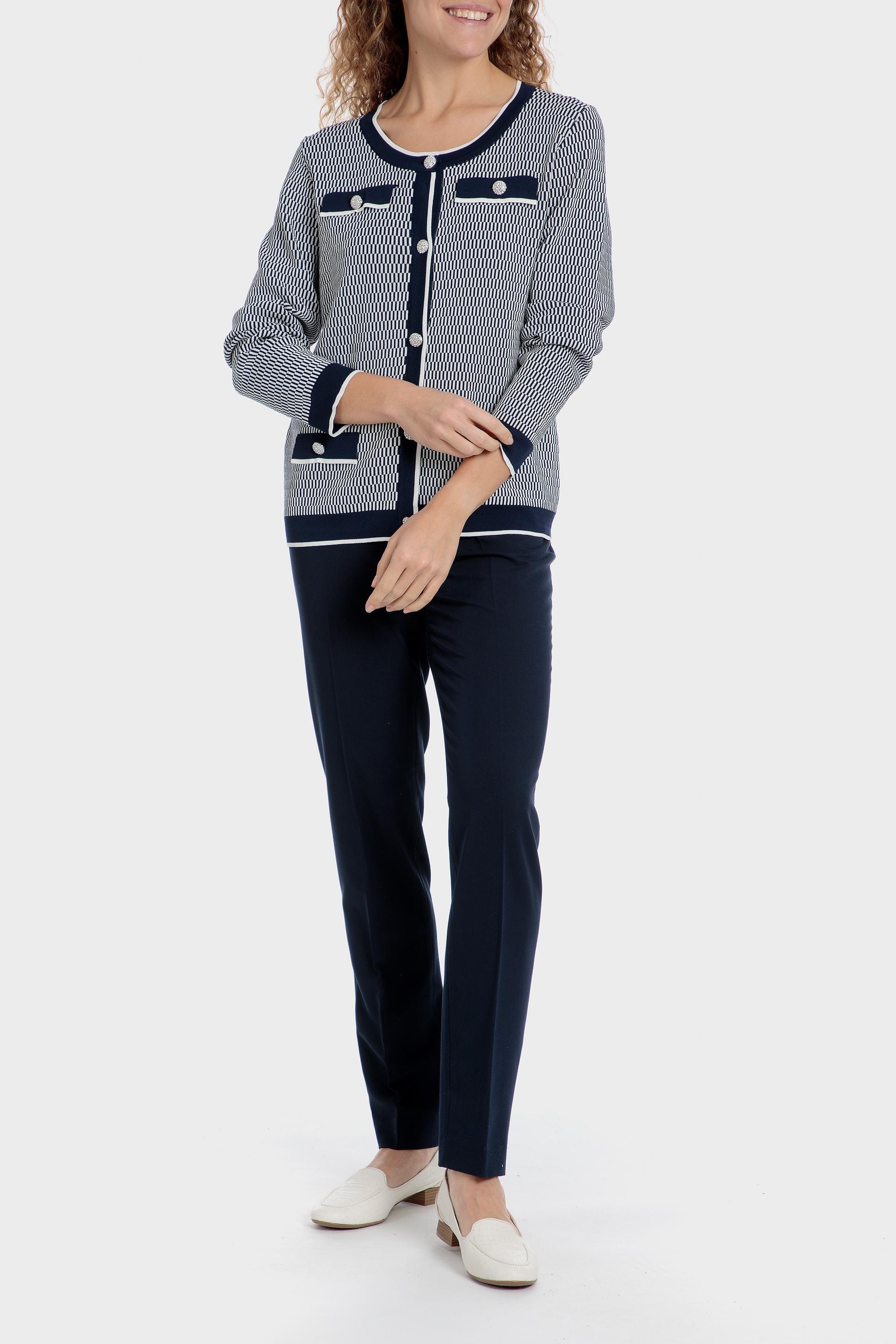 جاكيت بارز الملمس بأزرار أمامية، كحلي, 3701_104, medium