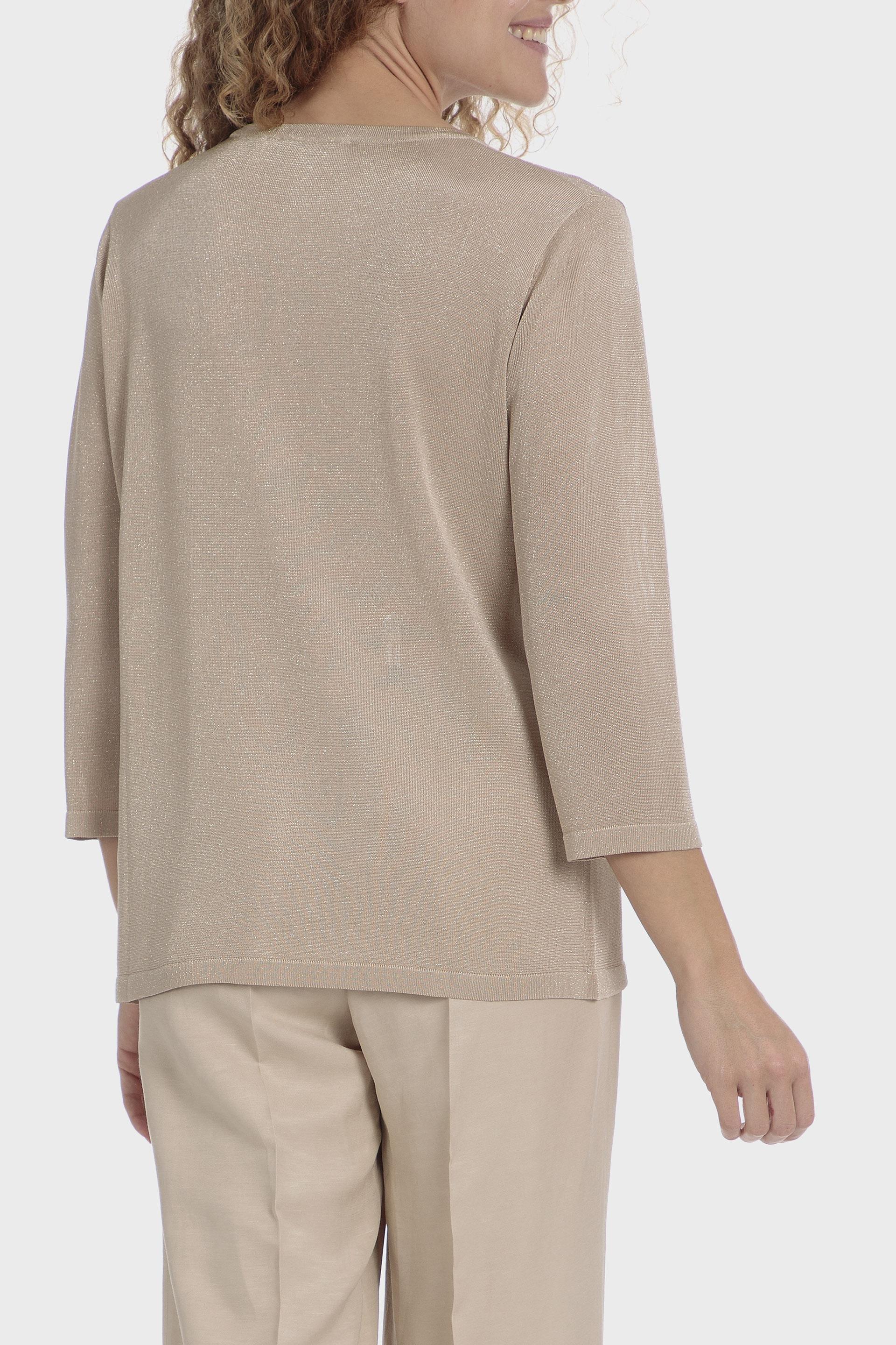 Beige Metallic Thread Jacket, 3701_126, large image number 2