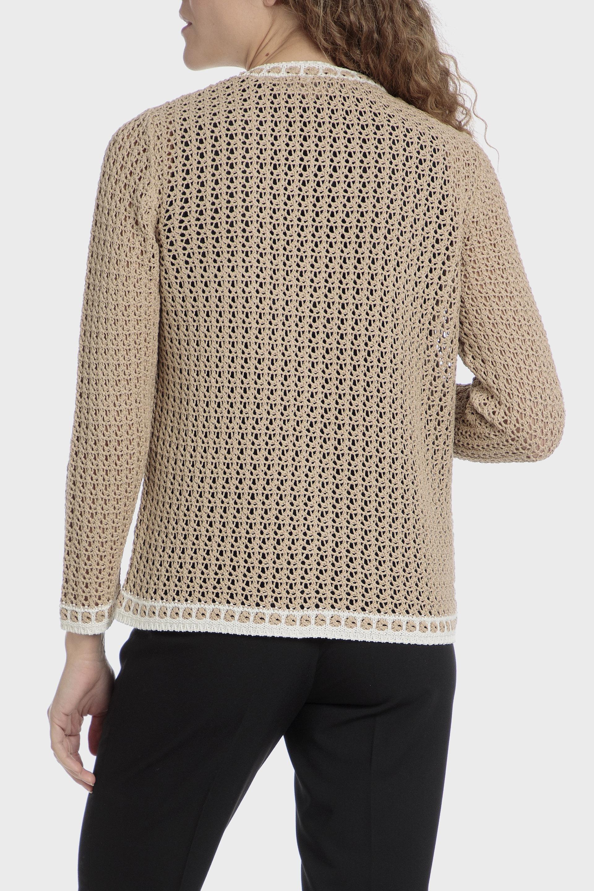 جاكيت كروشيه بتصميم مفرغ، بيج, 3701_144, medium