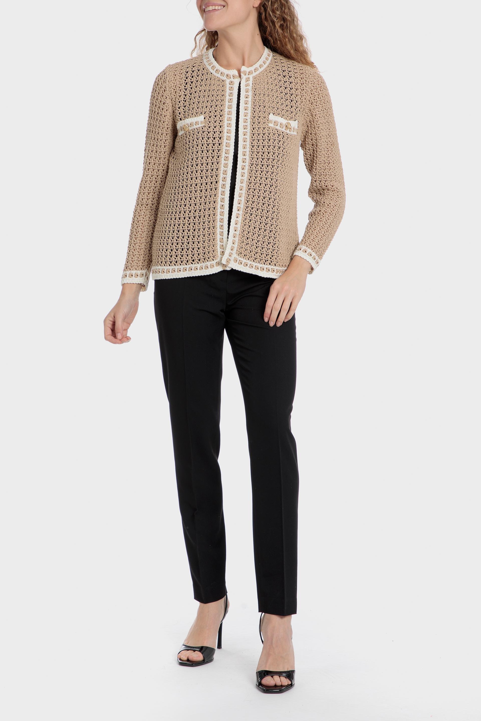 جاكيت كروشيه بتصميم مفرغ، بيج, 3701_144, medium