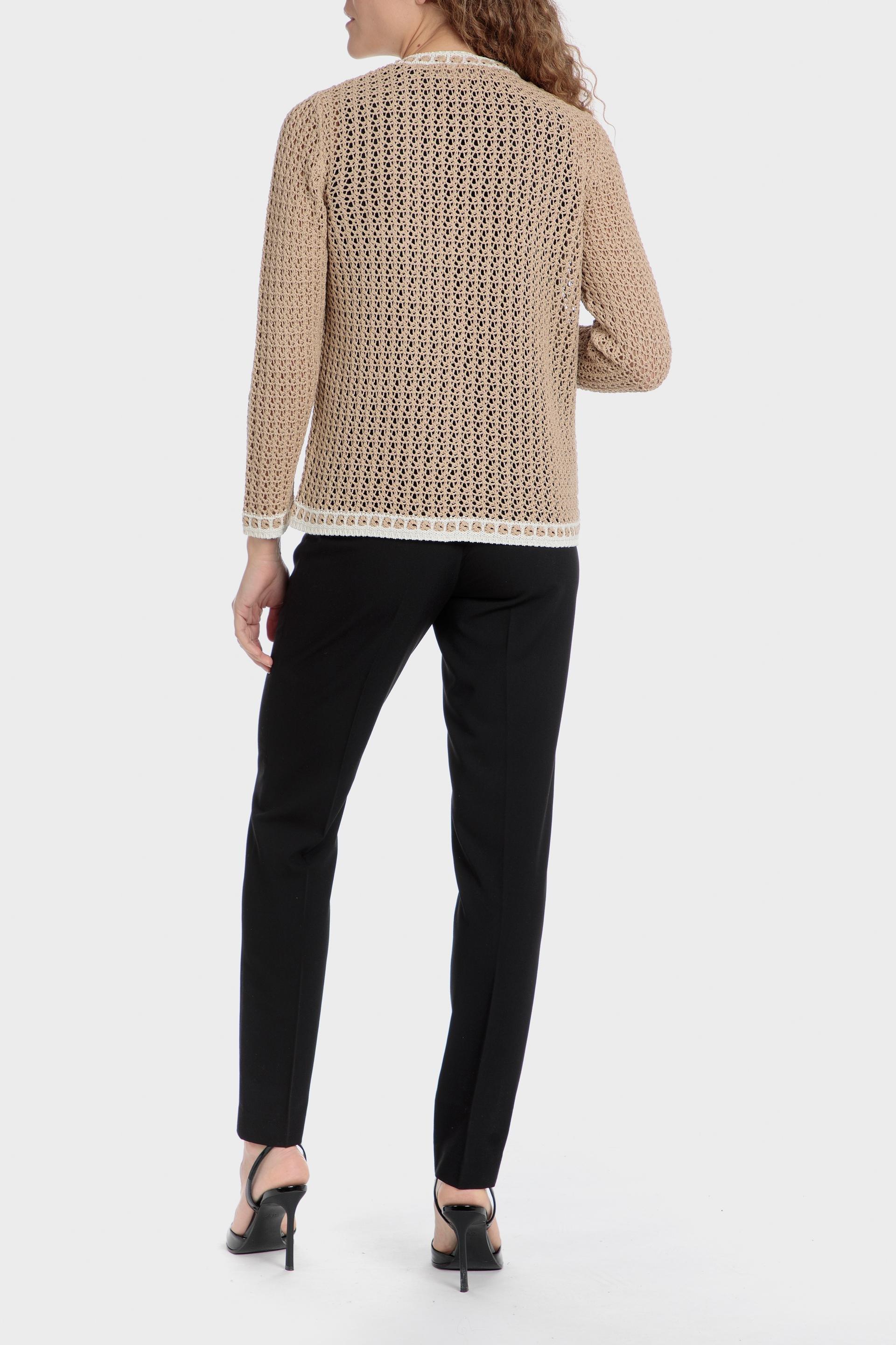 Beige Openwork Jacket, 3701_144, large image number 3