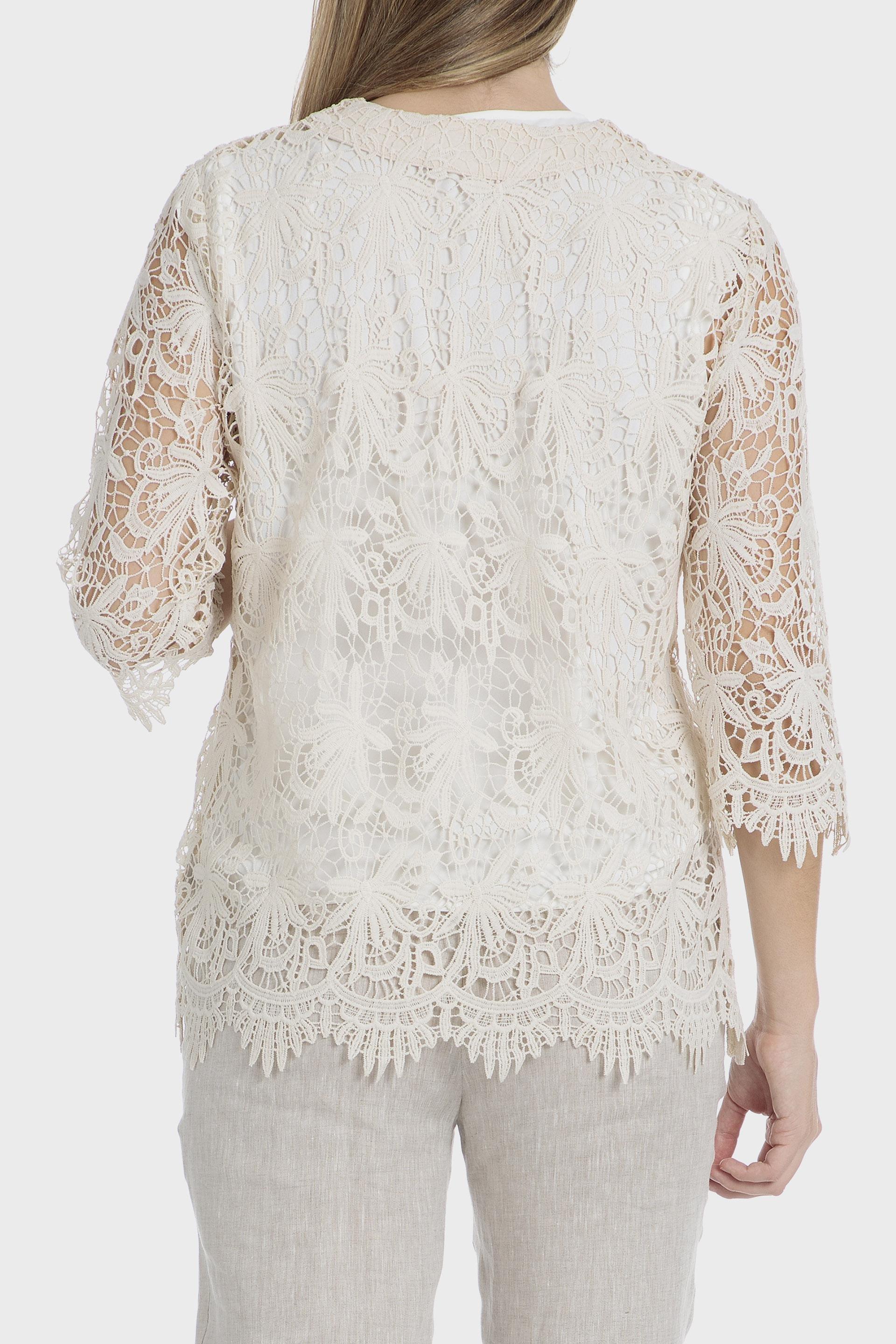 Cream Crochet Party Jacket, , large image number 1