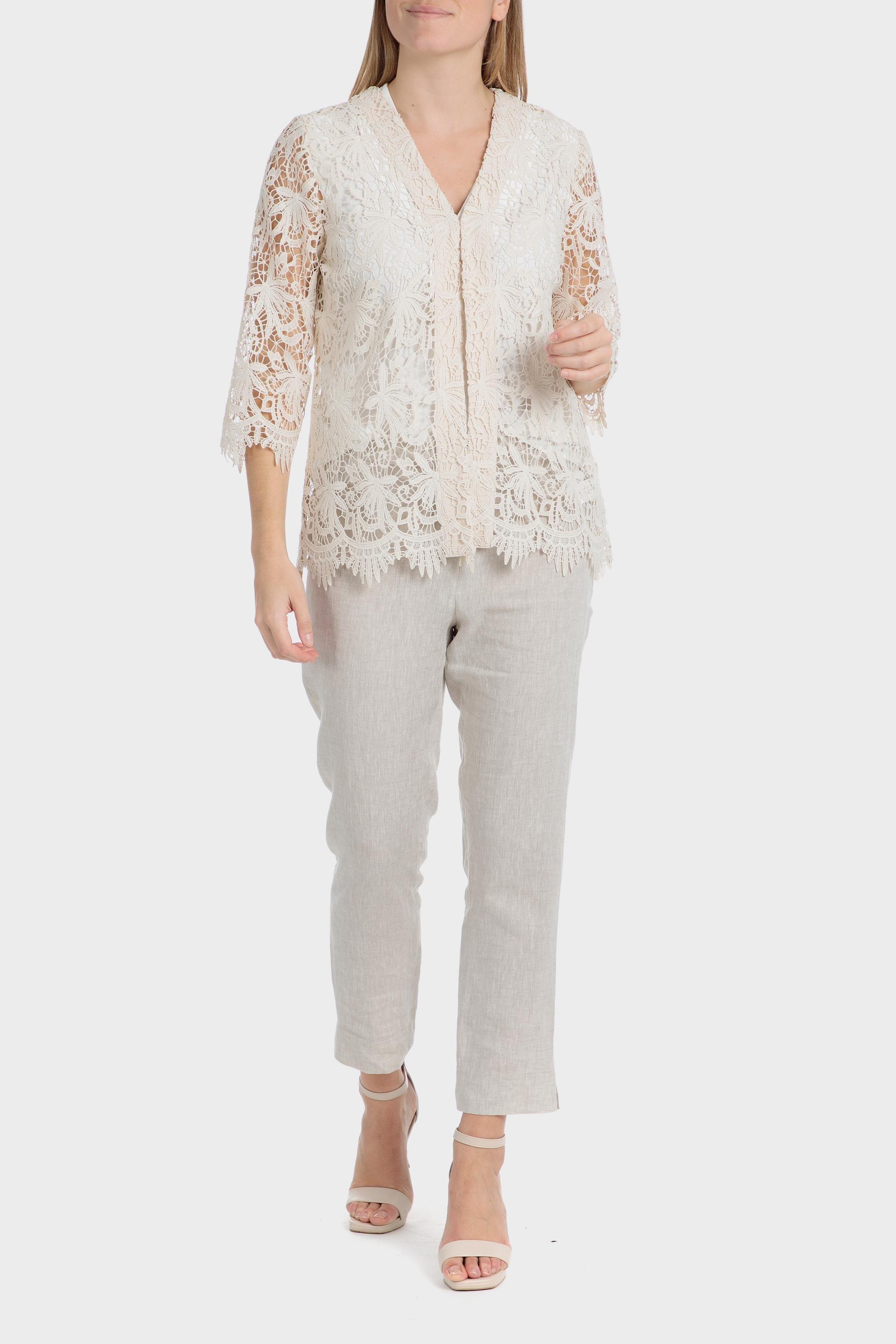 Cream Crochet Party Jacket, , large image number 2
