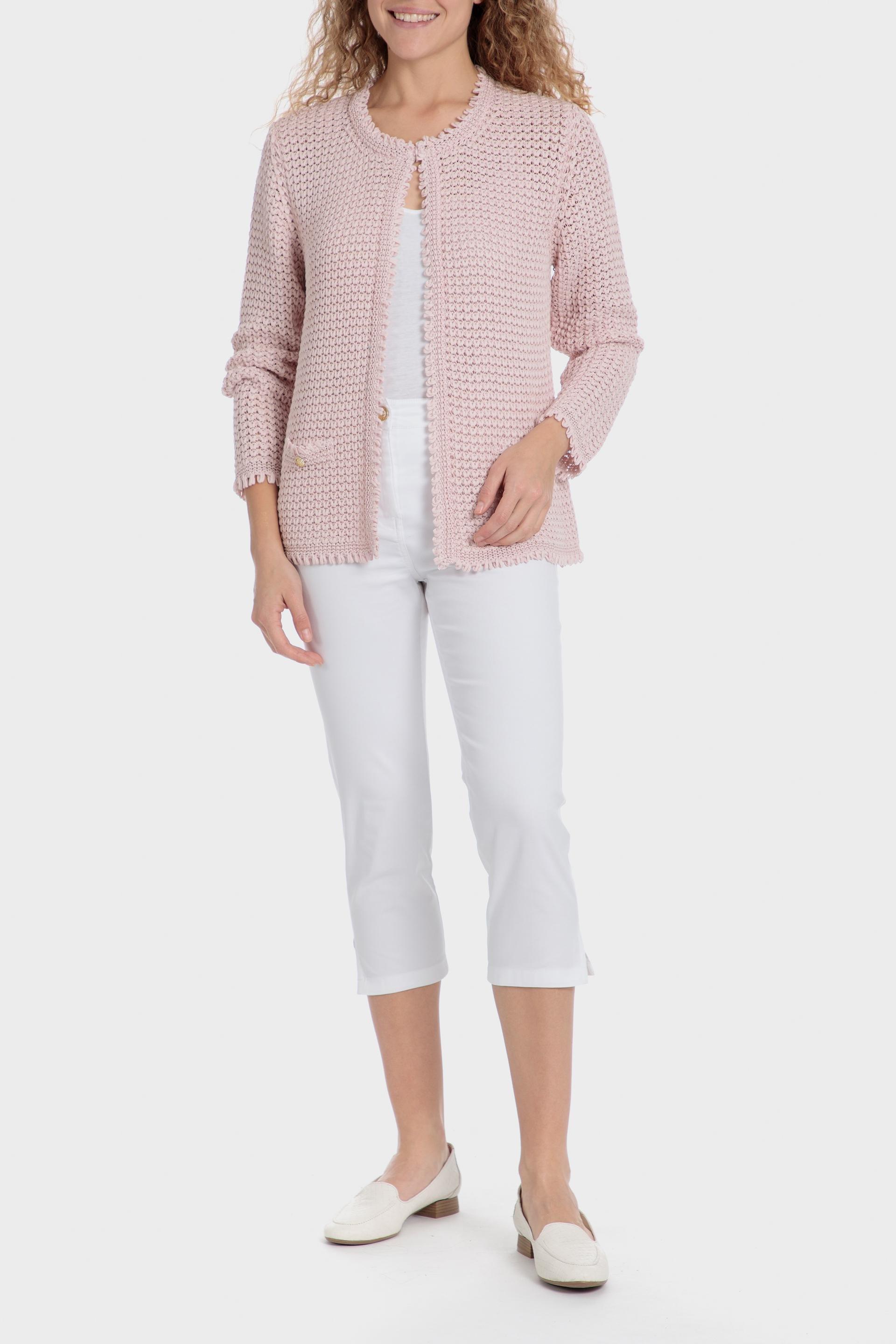 Pink Metallic Thread Jacket, 3701_237, medium