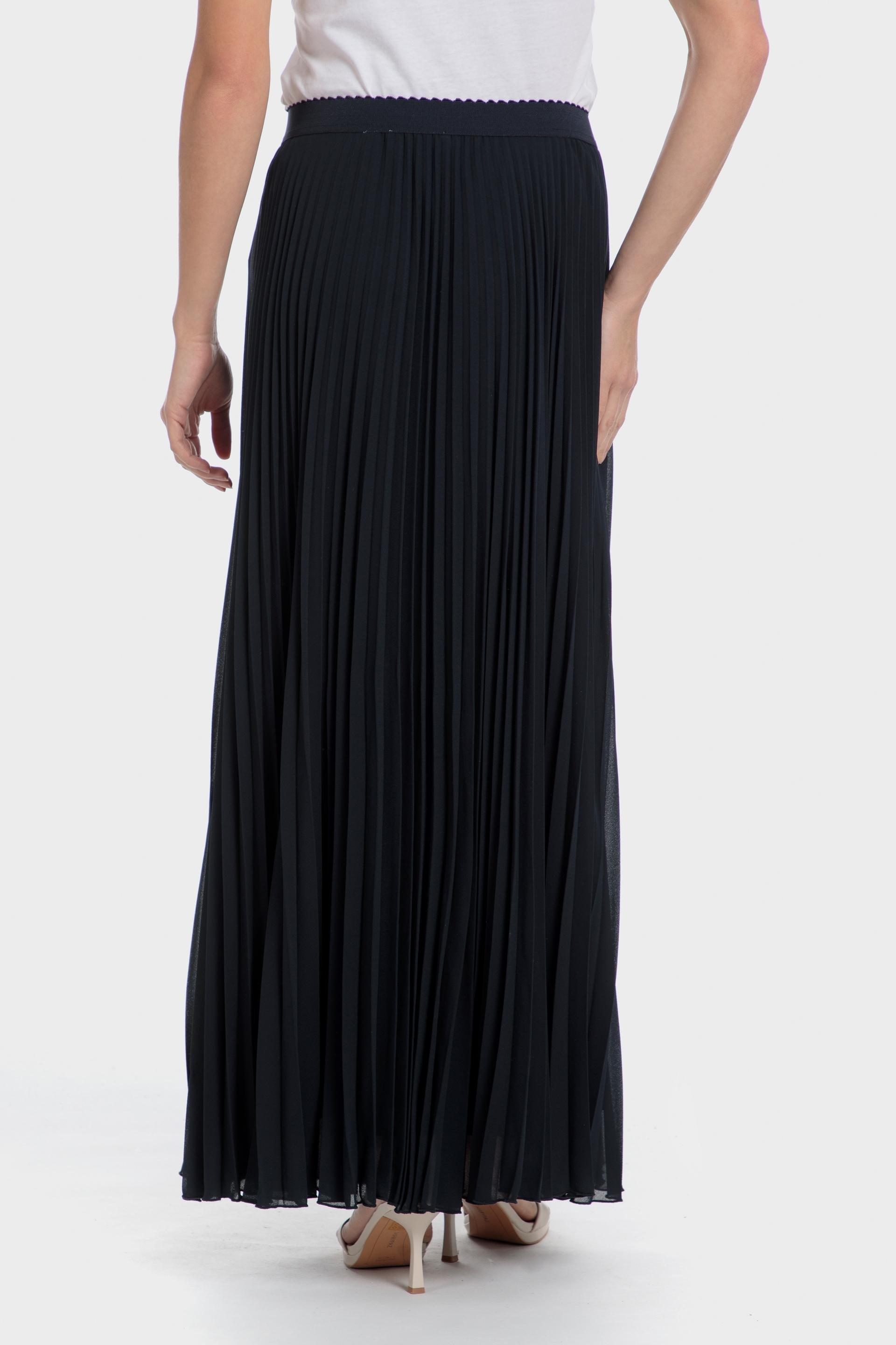 Navy Long Pleated Skirt, , large image number 3