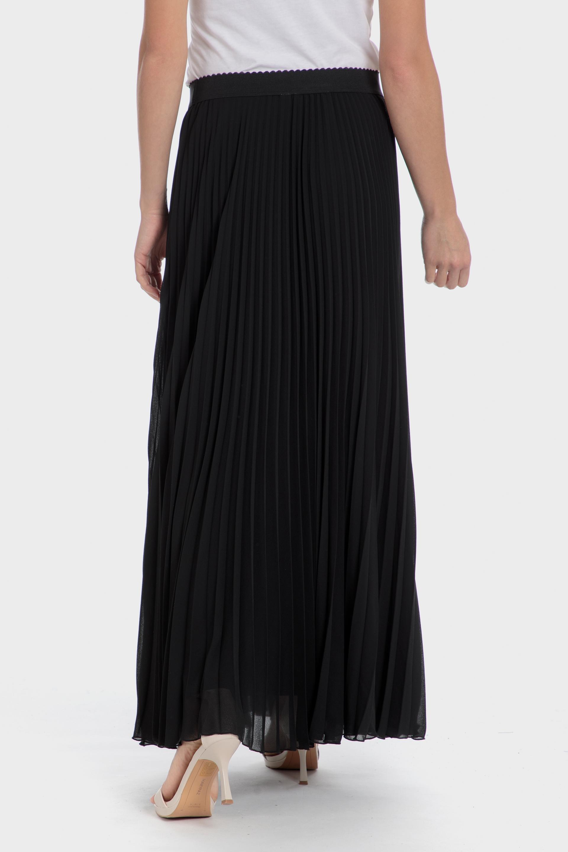 تنورة طويلة بكسرات، أسود, Black, medium