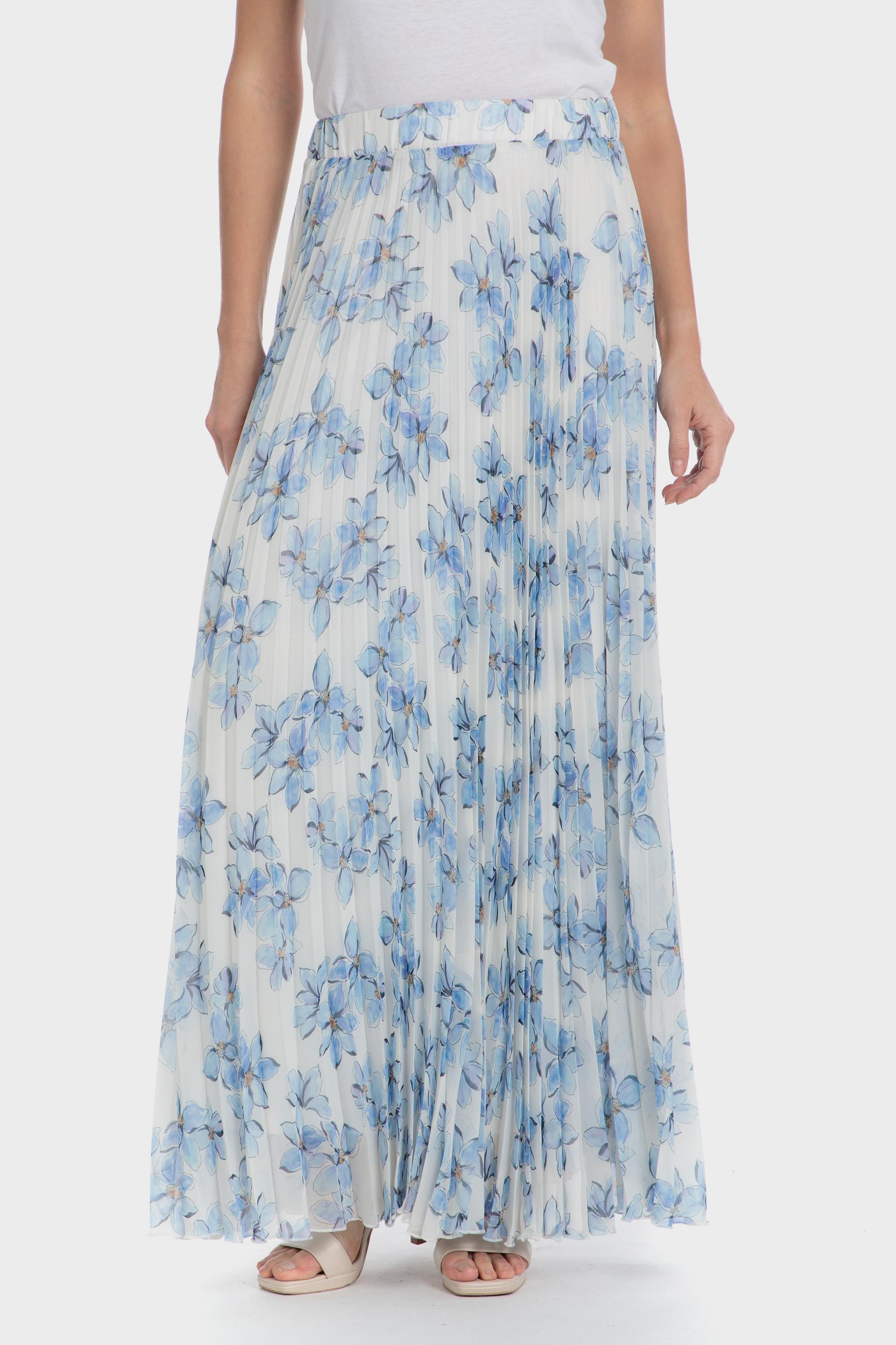 تنورة طويلة بكسرات وطبعة، أزرق, 3701_250, medium