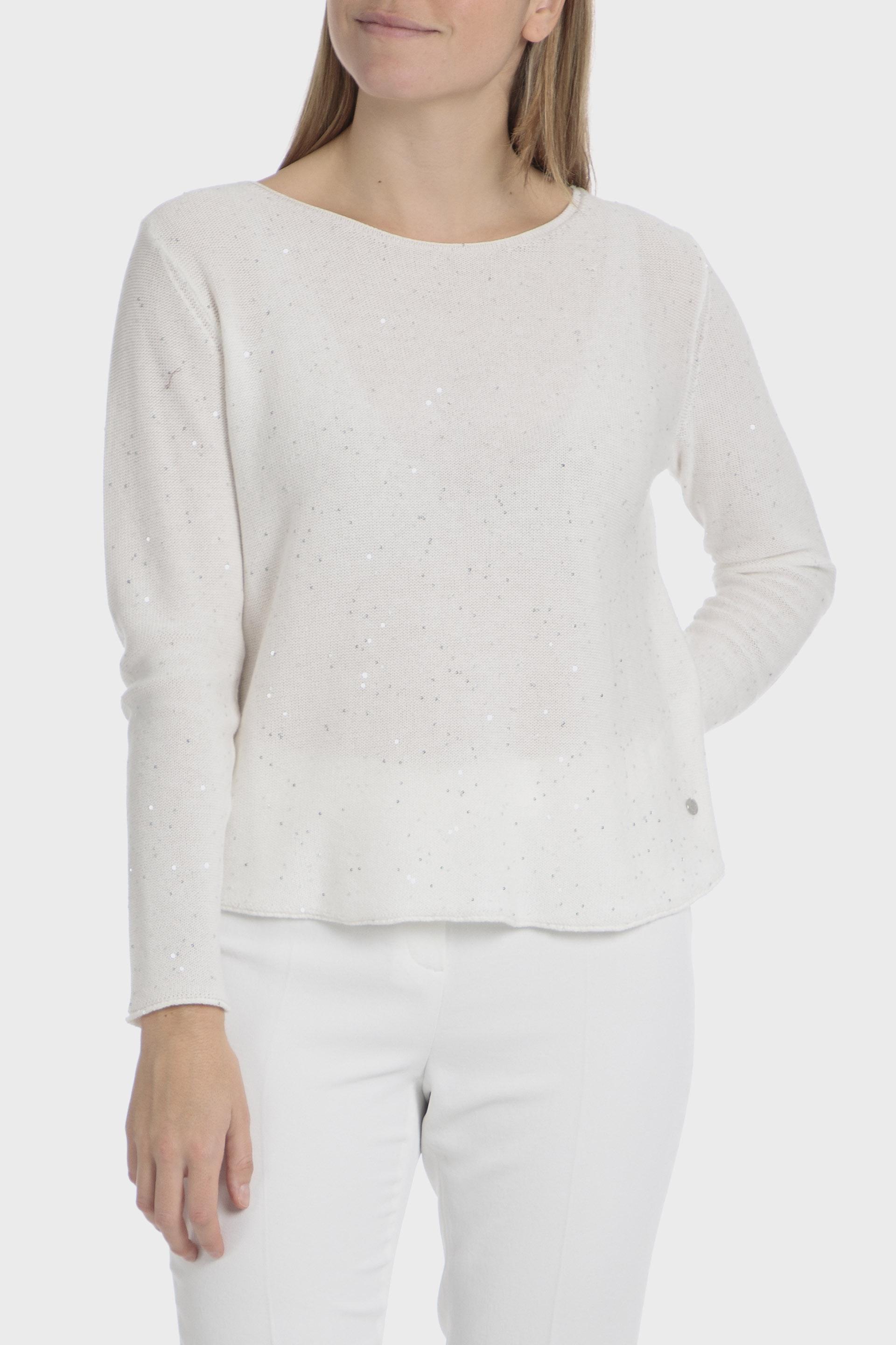 White Glitter Texture Blouse, , medium