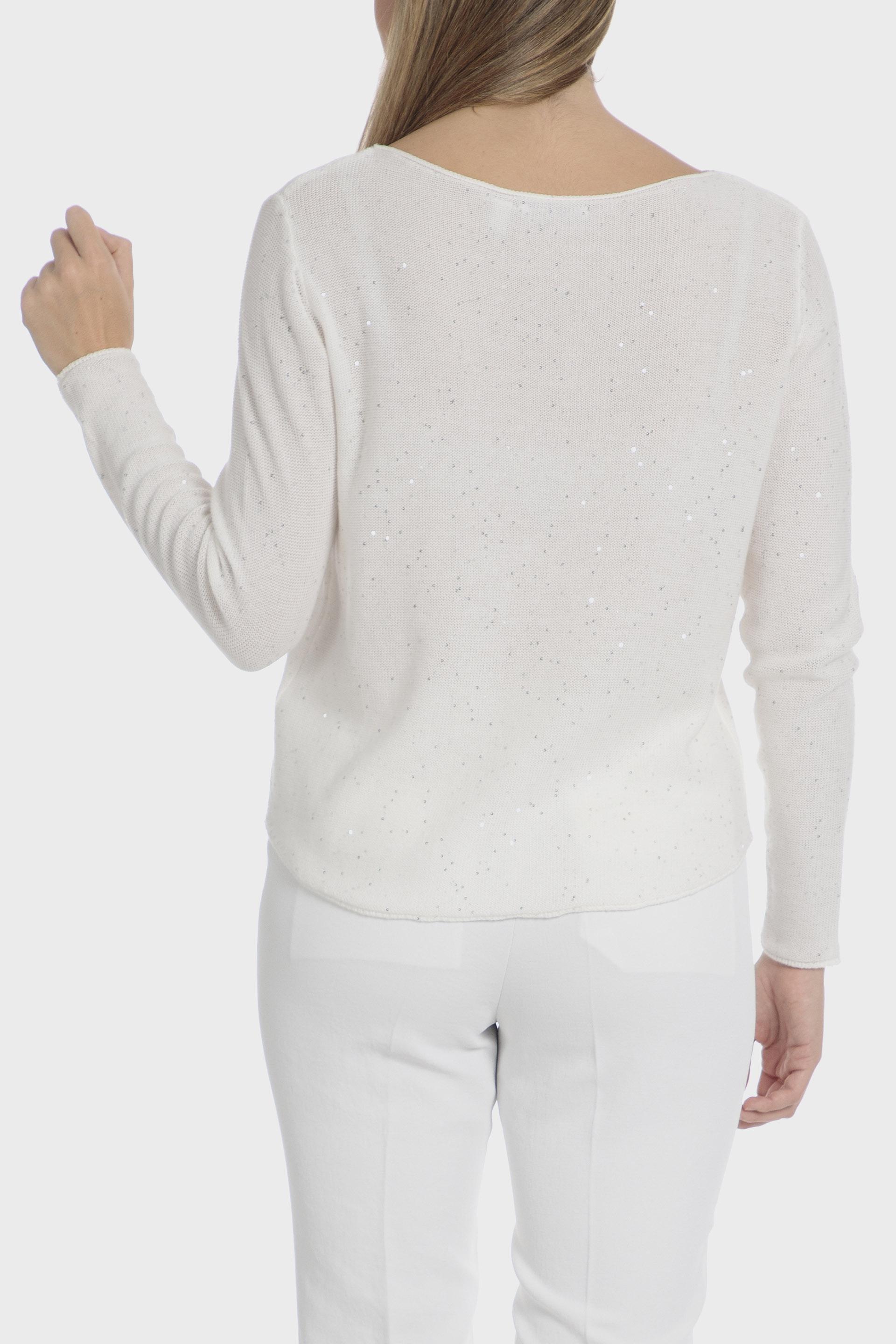 White Glitter Texture Blouse, , large image number 1