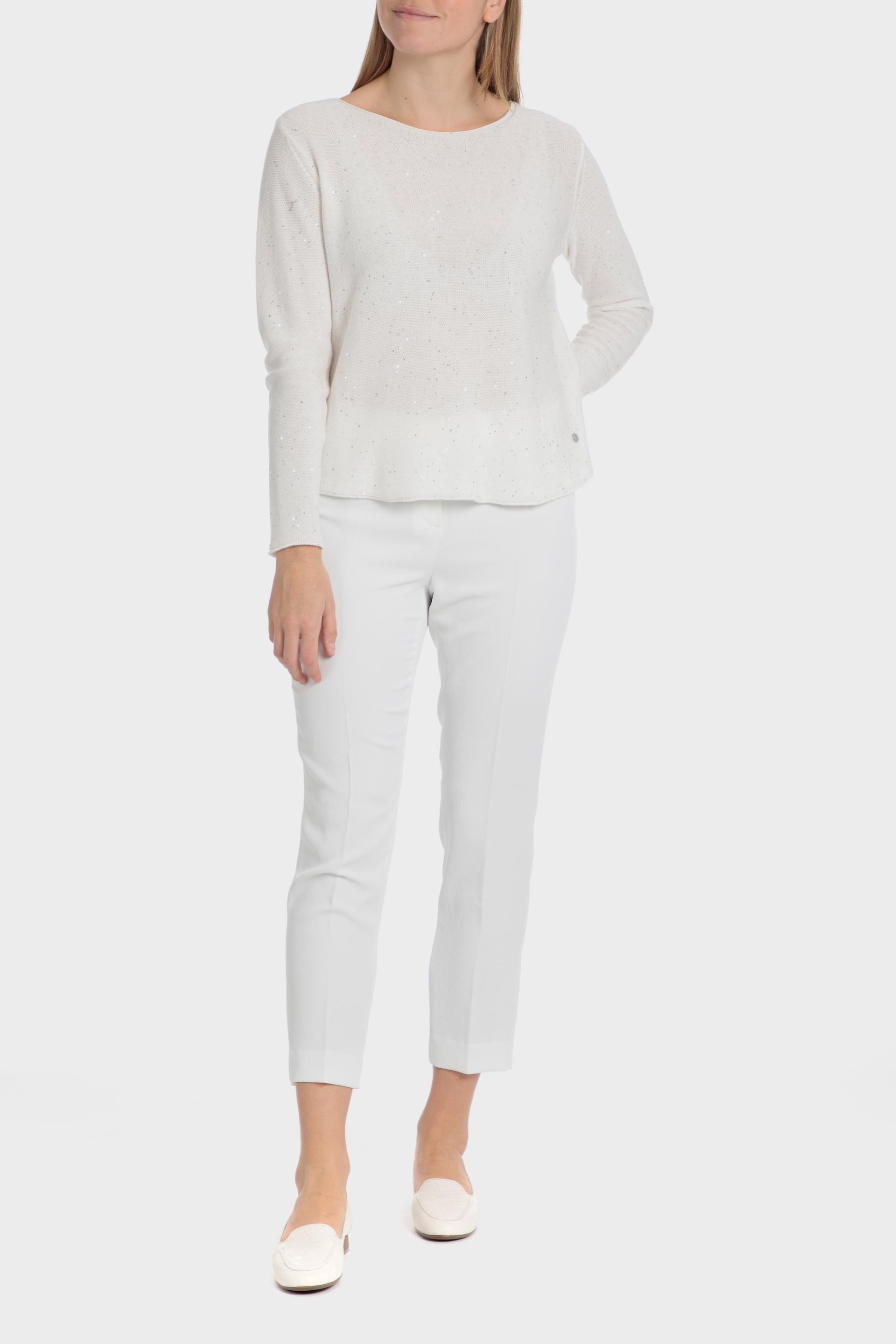 White Glitter Texture Blouse, , large image number 2