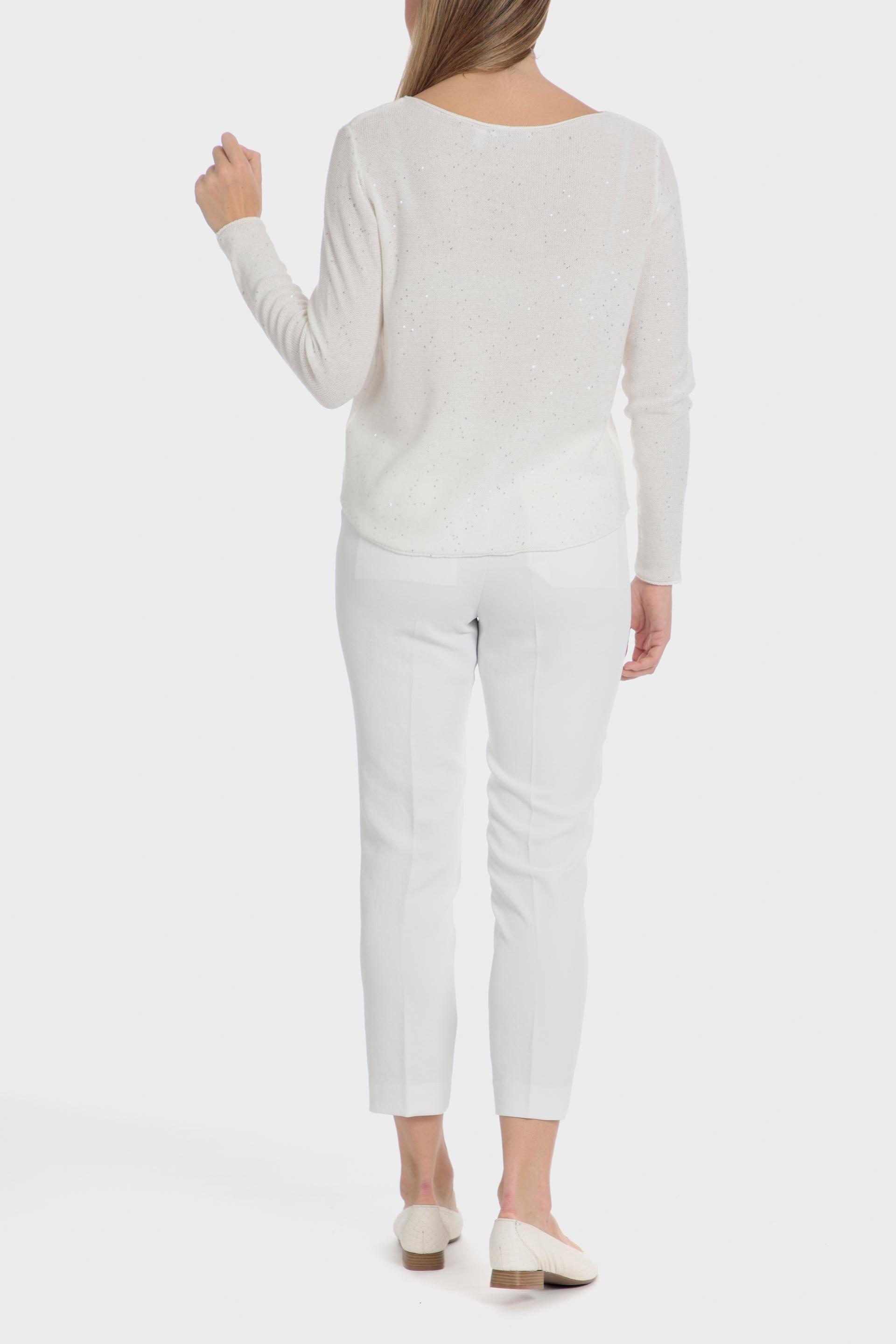 White Glitter Texture Blouse, , large image number 3