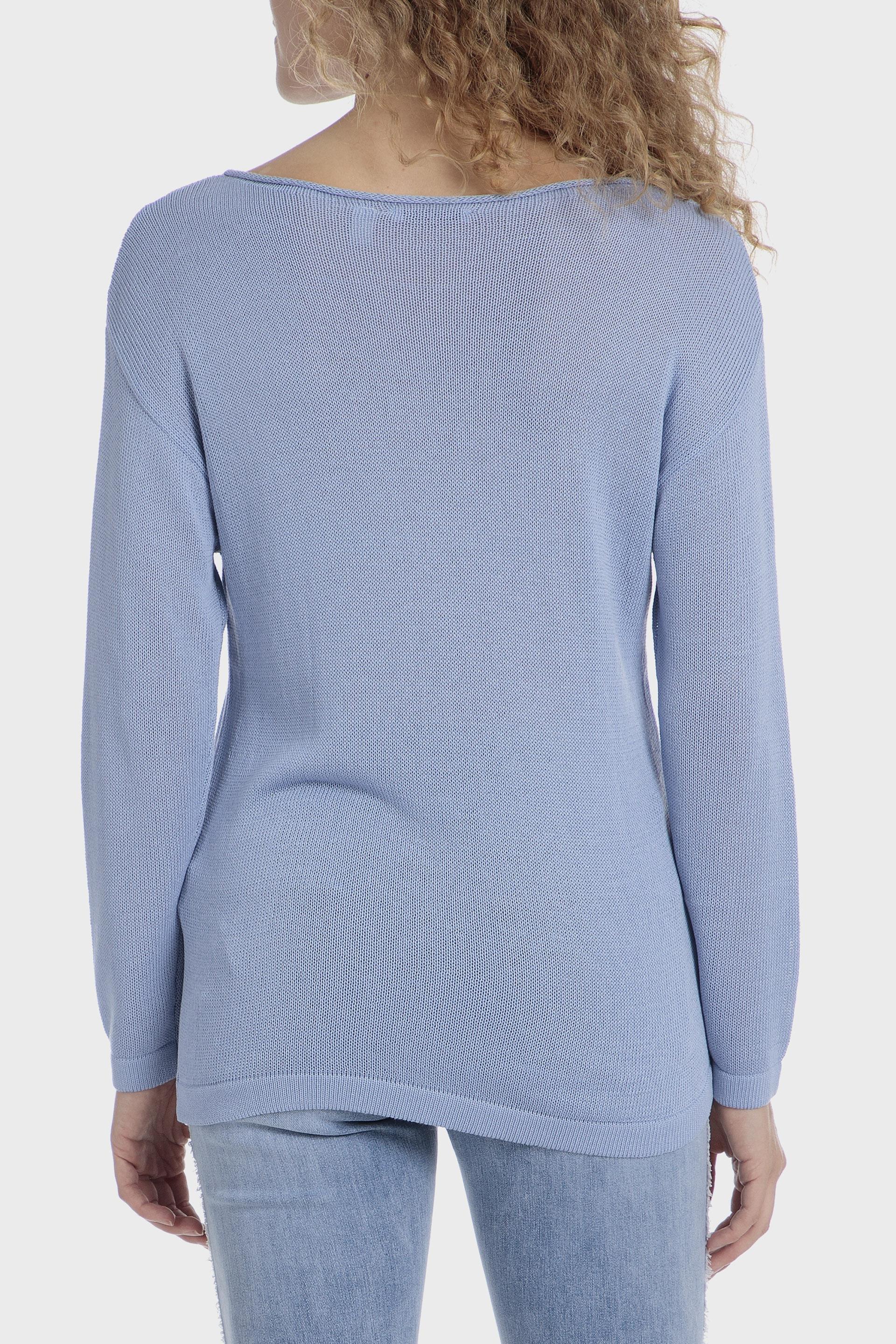 Blue Round Neck Sweater, 3701_268, medium