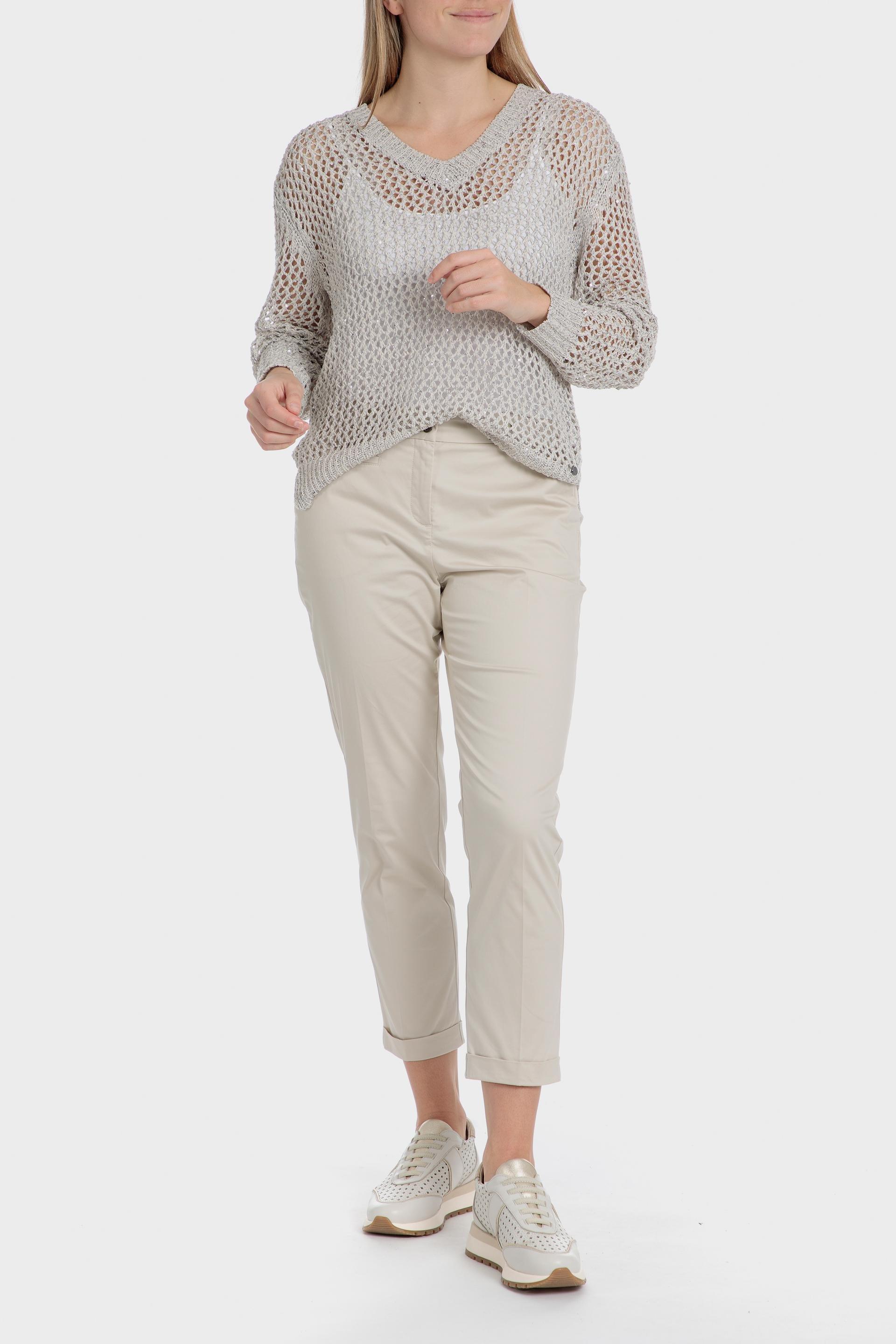 Beige Openwork Sweater, , large image number 2