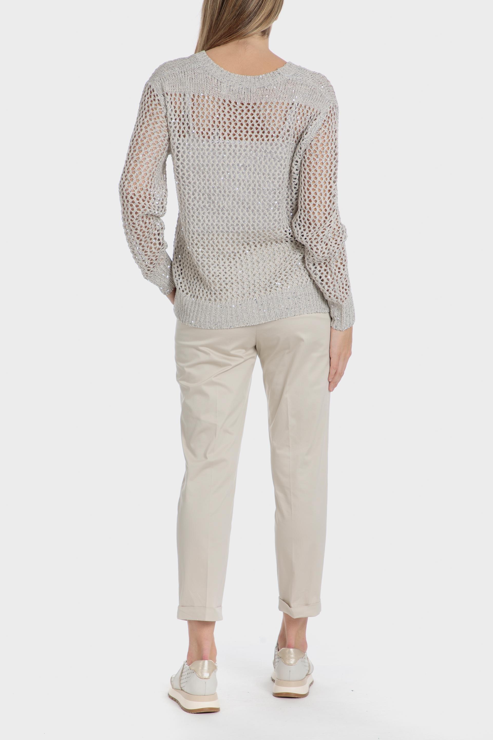 Beige Openwork Sweater, , large image number 3