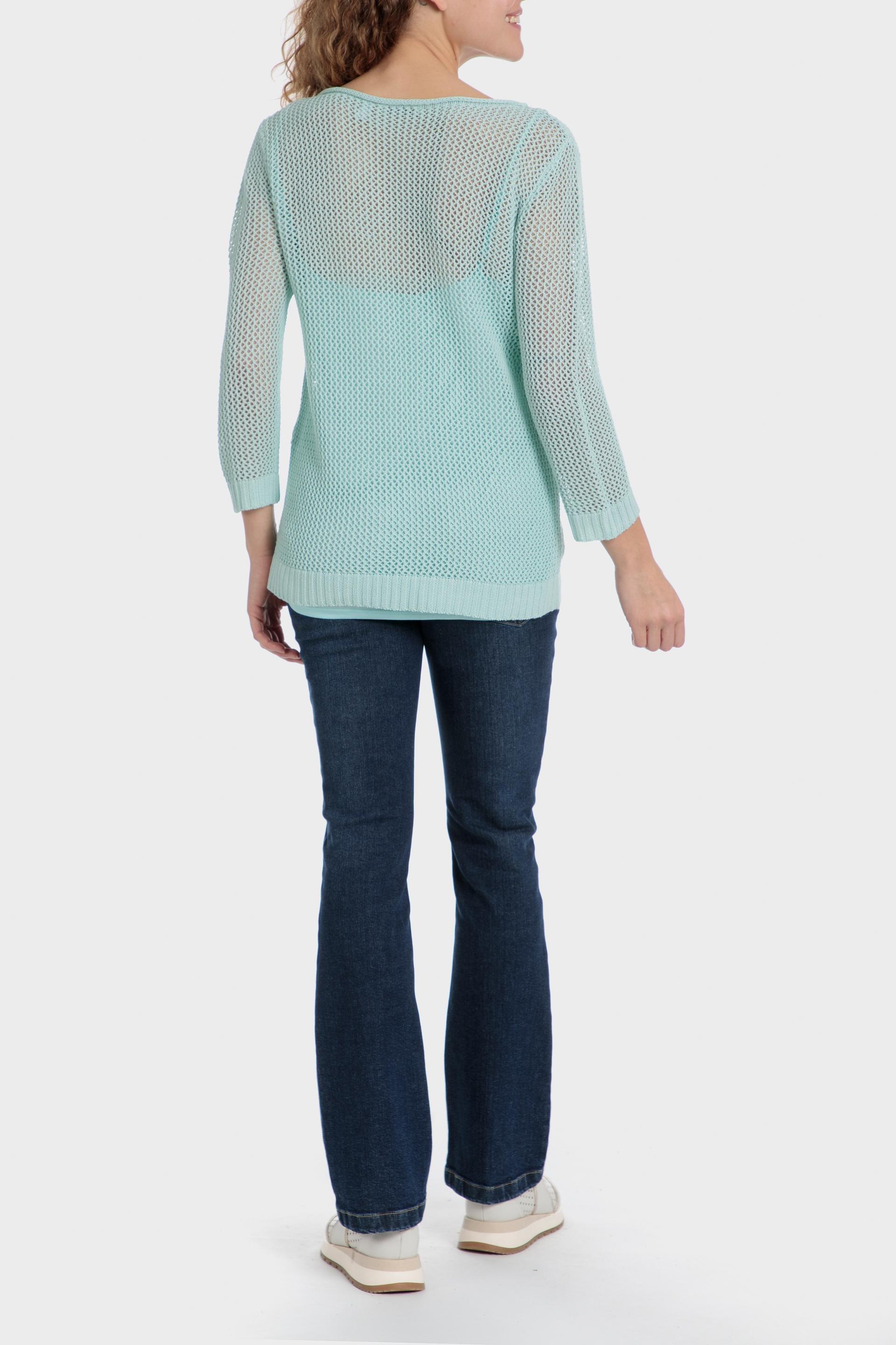Green Textured Jumpers Sweater, , large image number 3