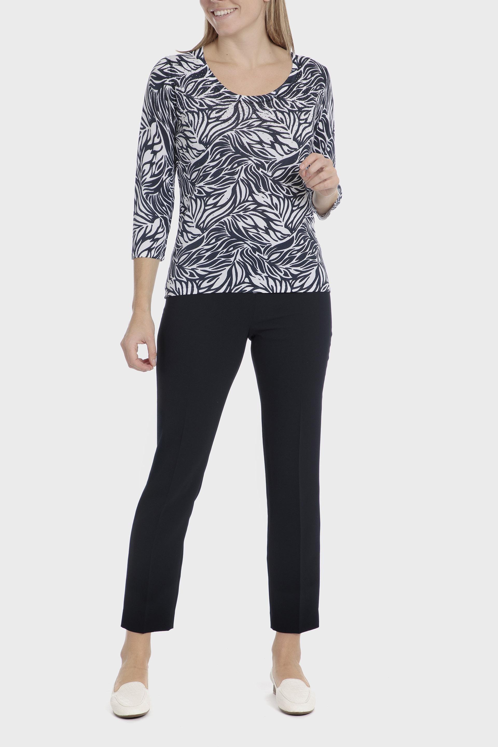 Navy Printed Sweater, 3701_104, large image number 4