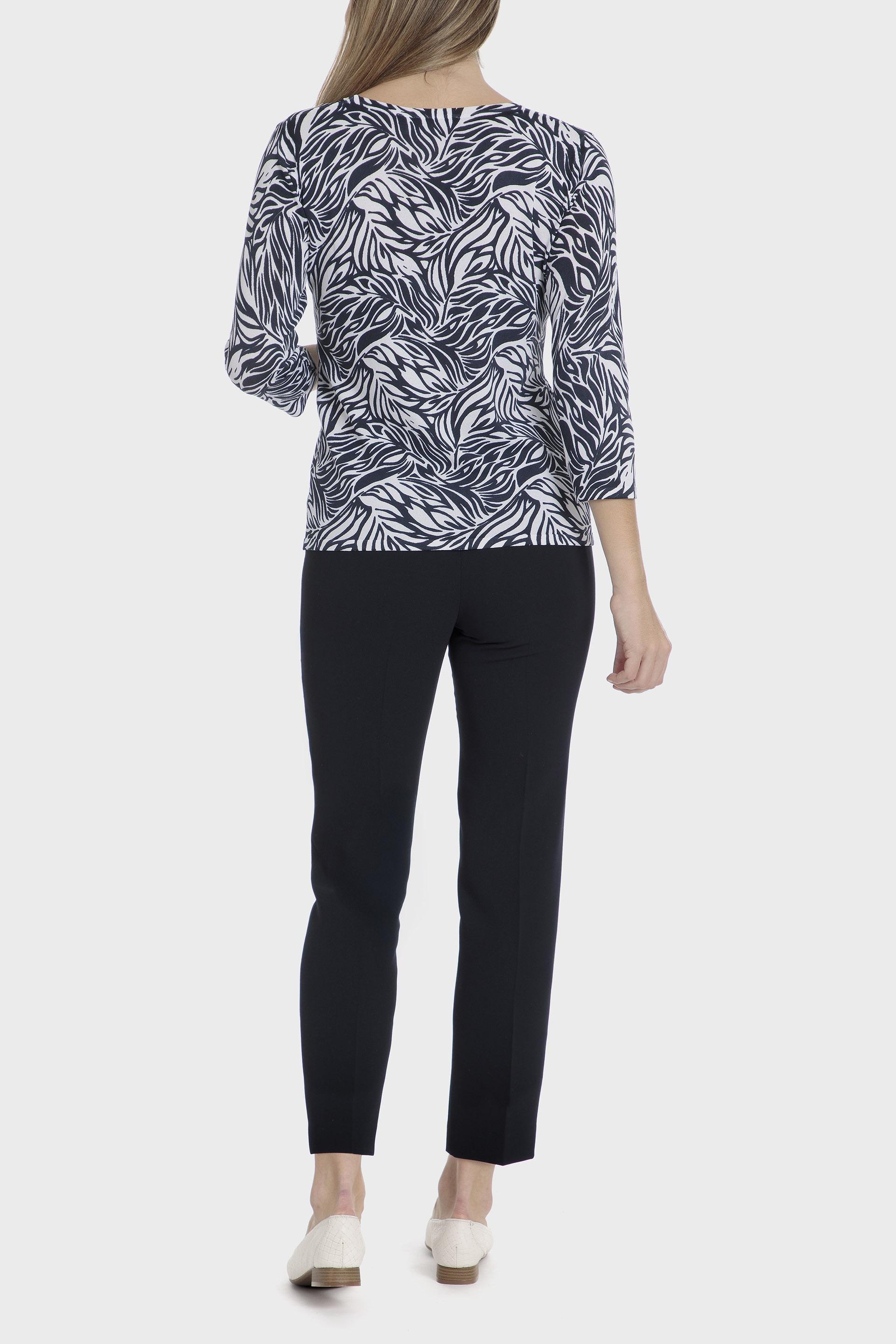 Navy Printed Sweater, 3701_104, large image number 6